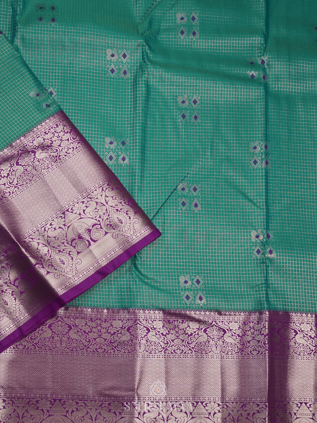 Teal Green Art Silk Saree