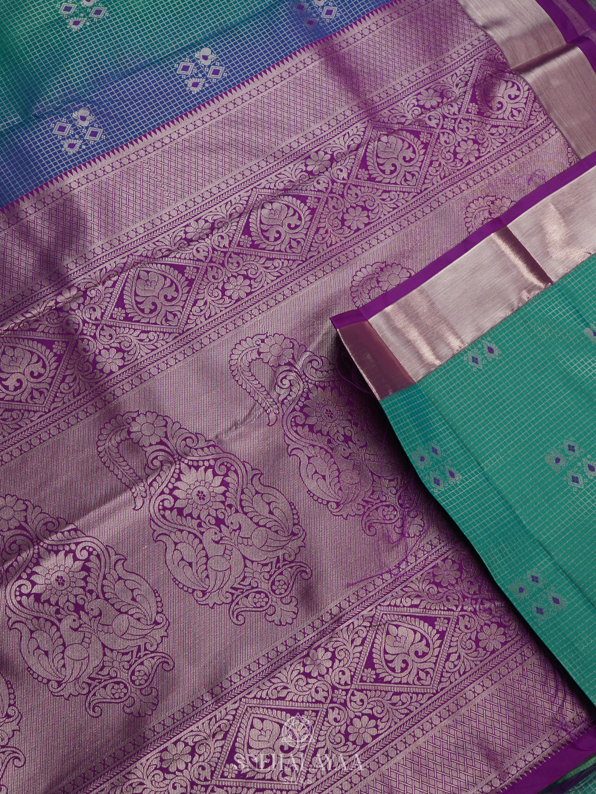 Teal Green Art Silk Saree