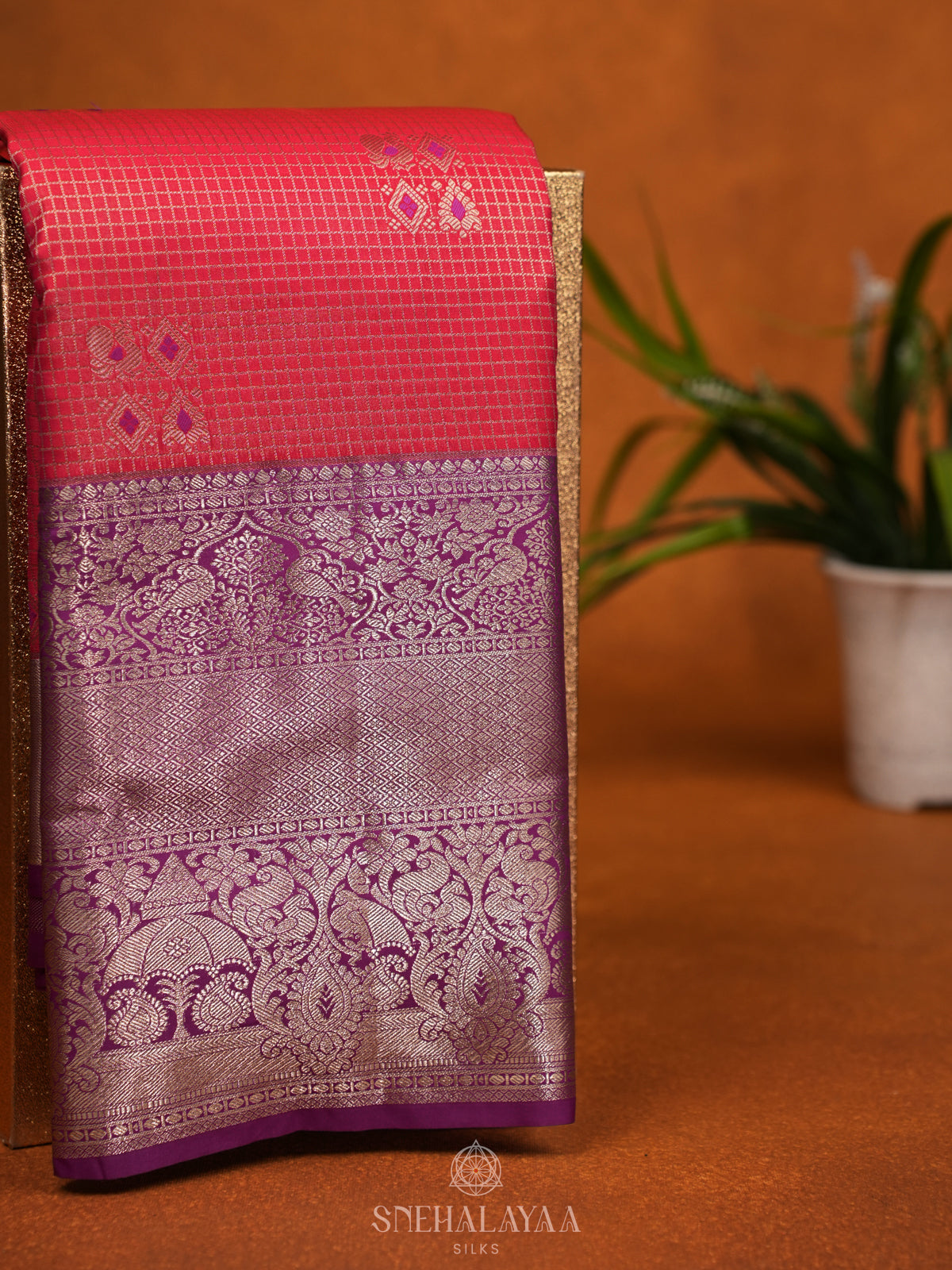 Pink Art Silk Saree