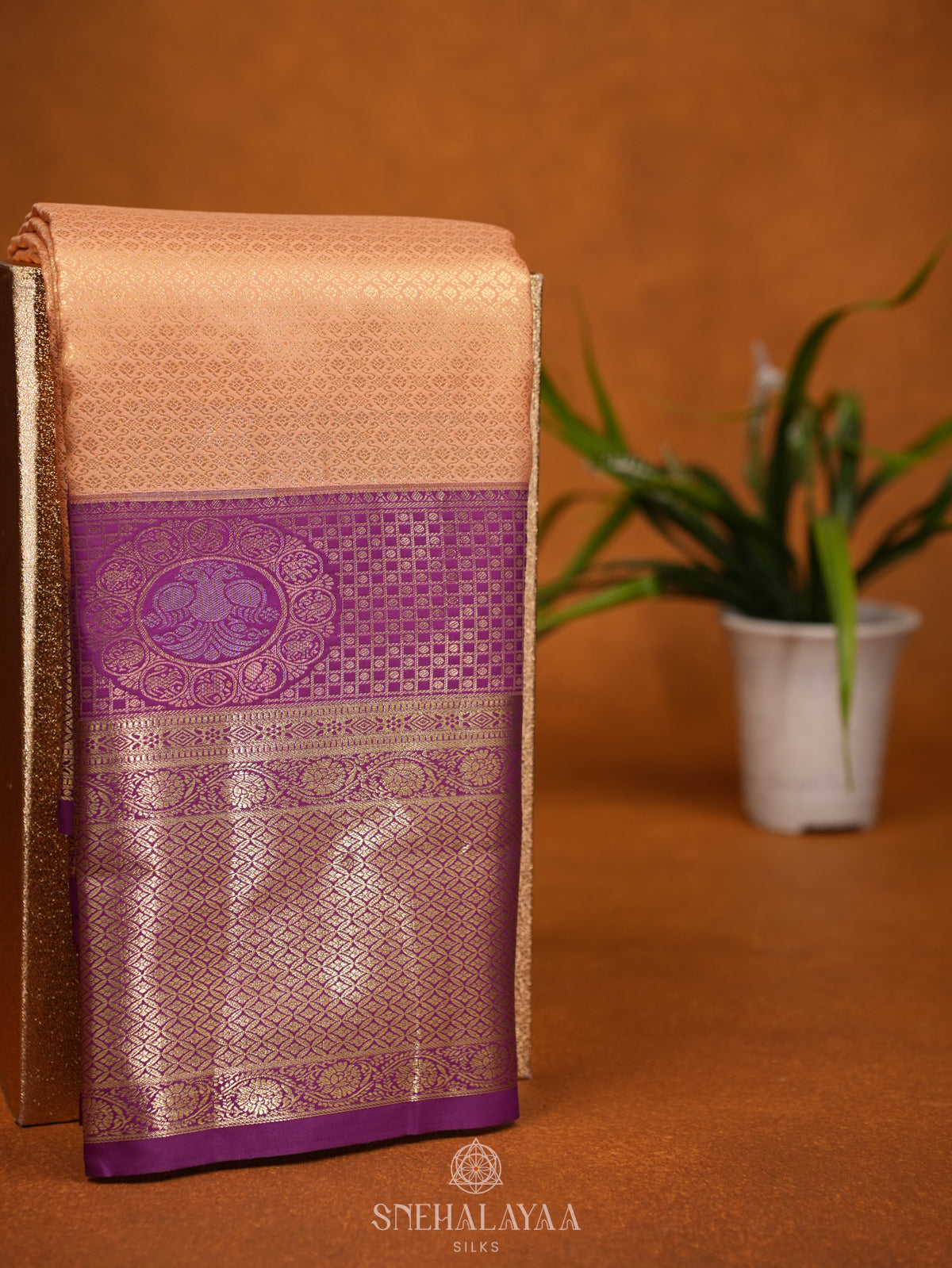 Cream Art Silk Saree
