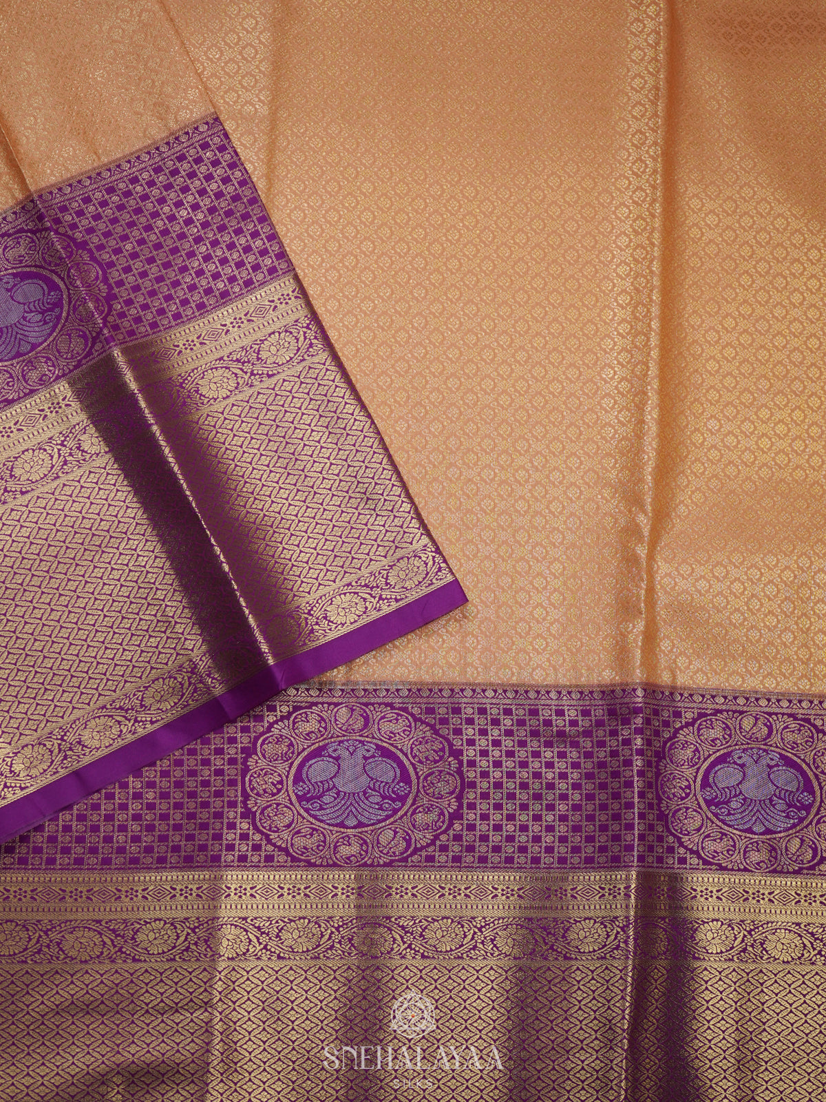 Cream Art Silk Saree