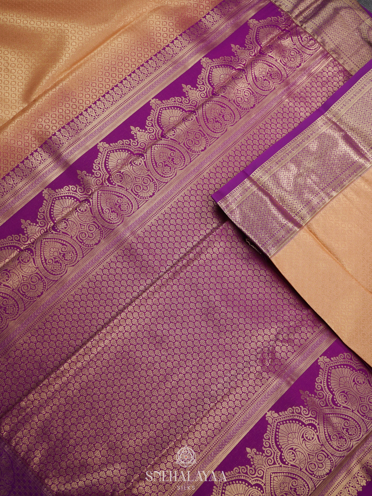 Cream Art Silk Saree