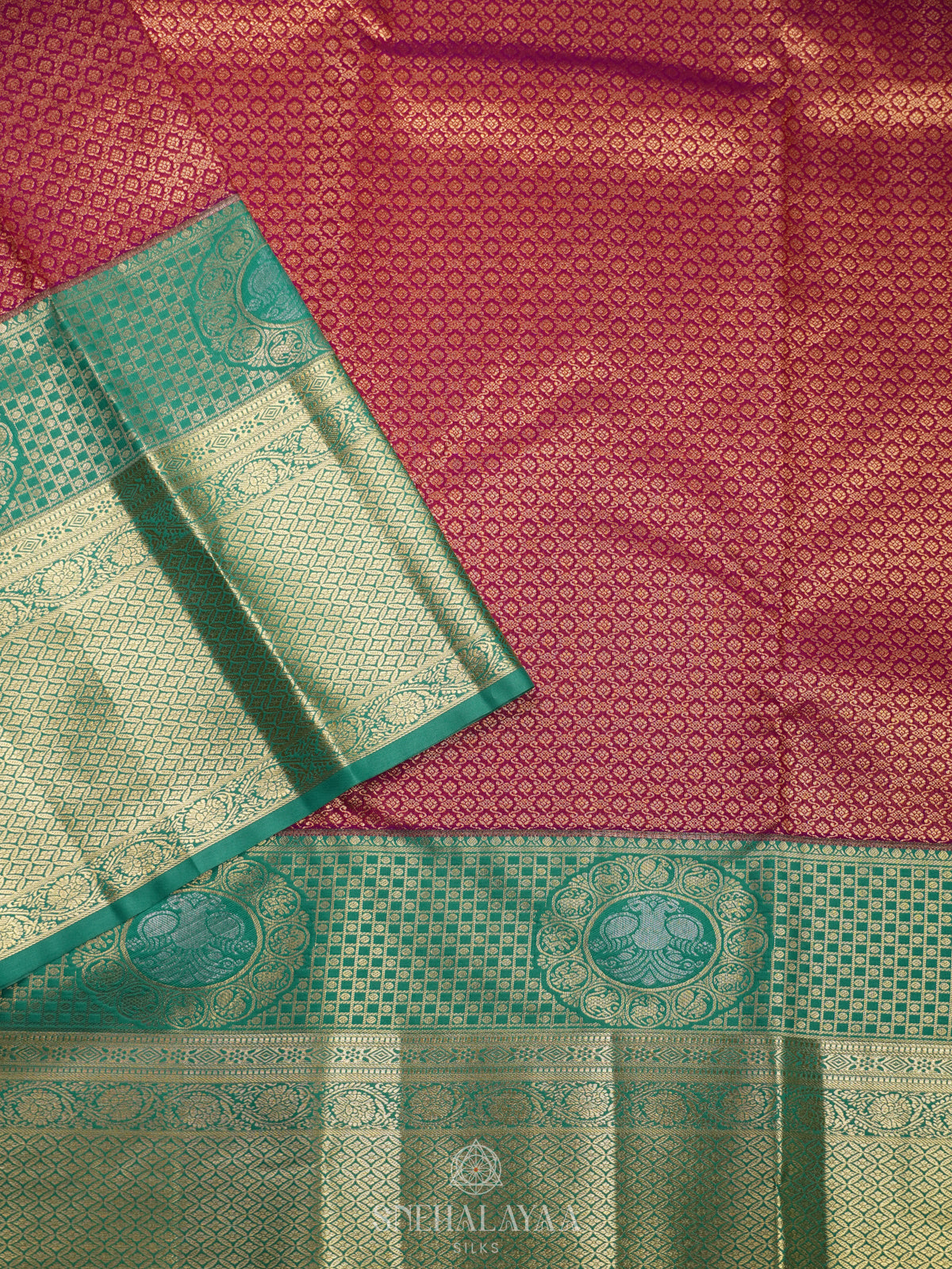 Magenta Art Silk Saree