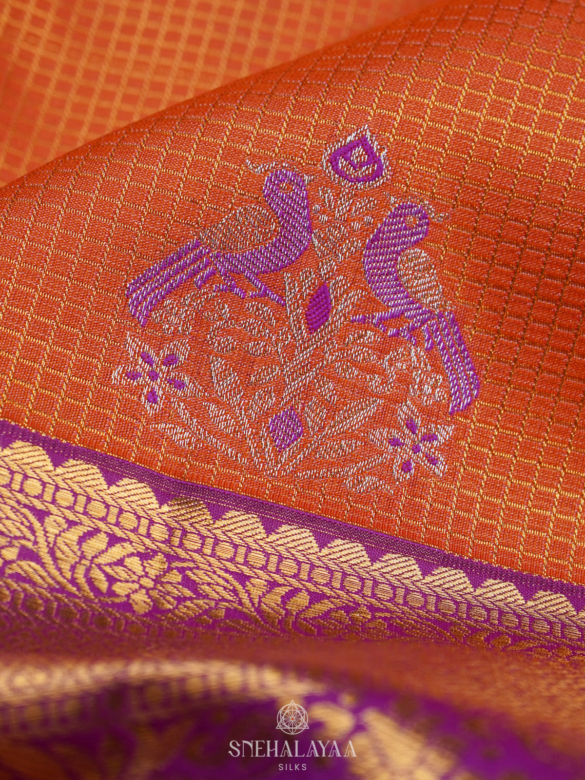 Peach Art Silk Saree
