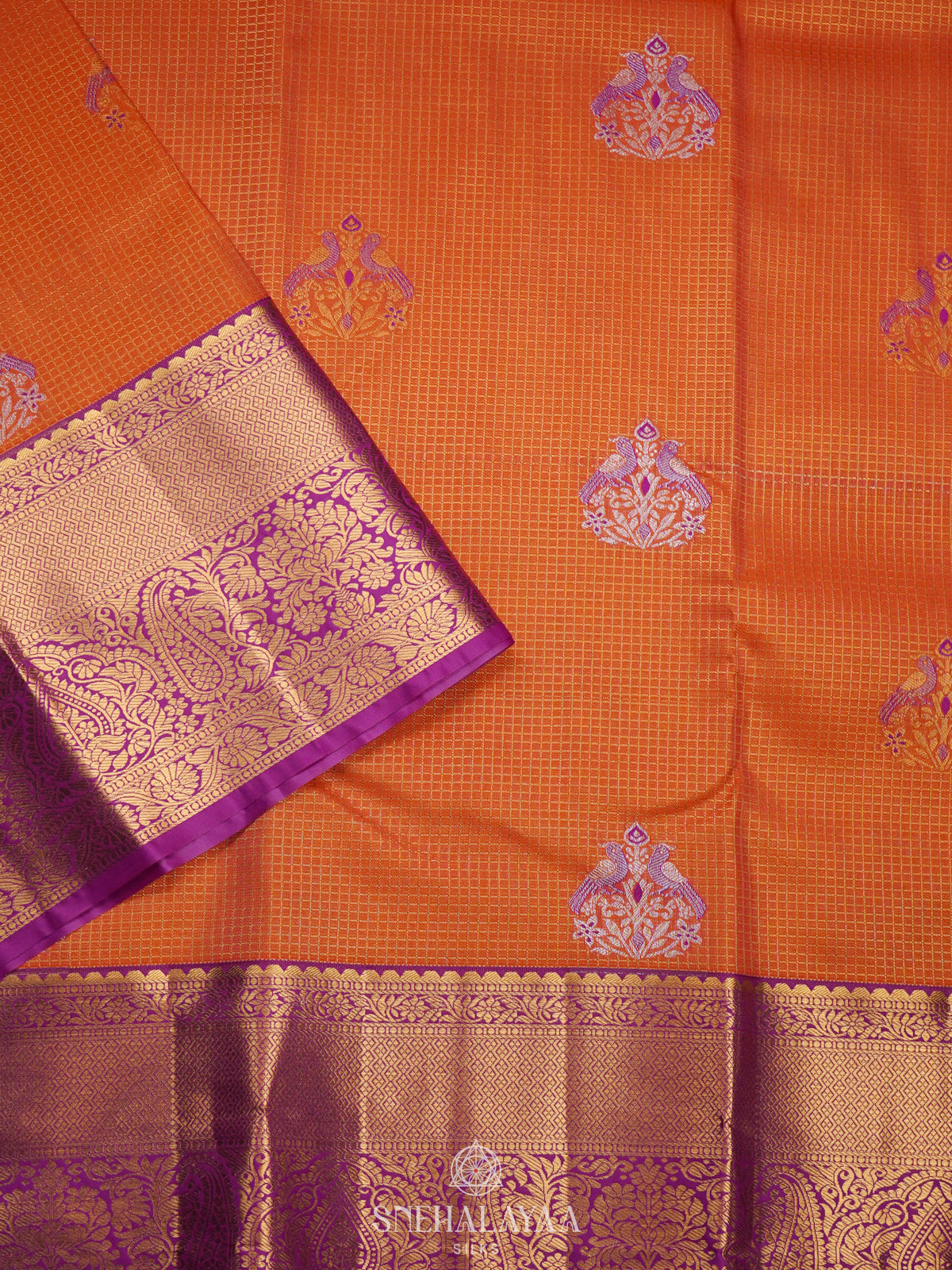 Peach Art Silk Saree