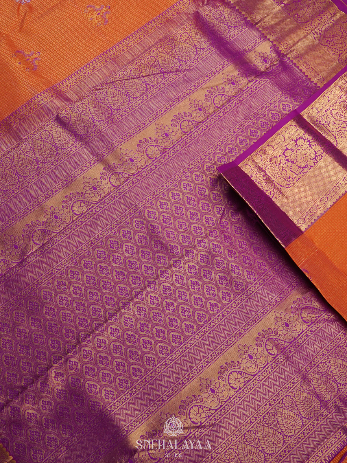 Peach Art Silk Saree