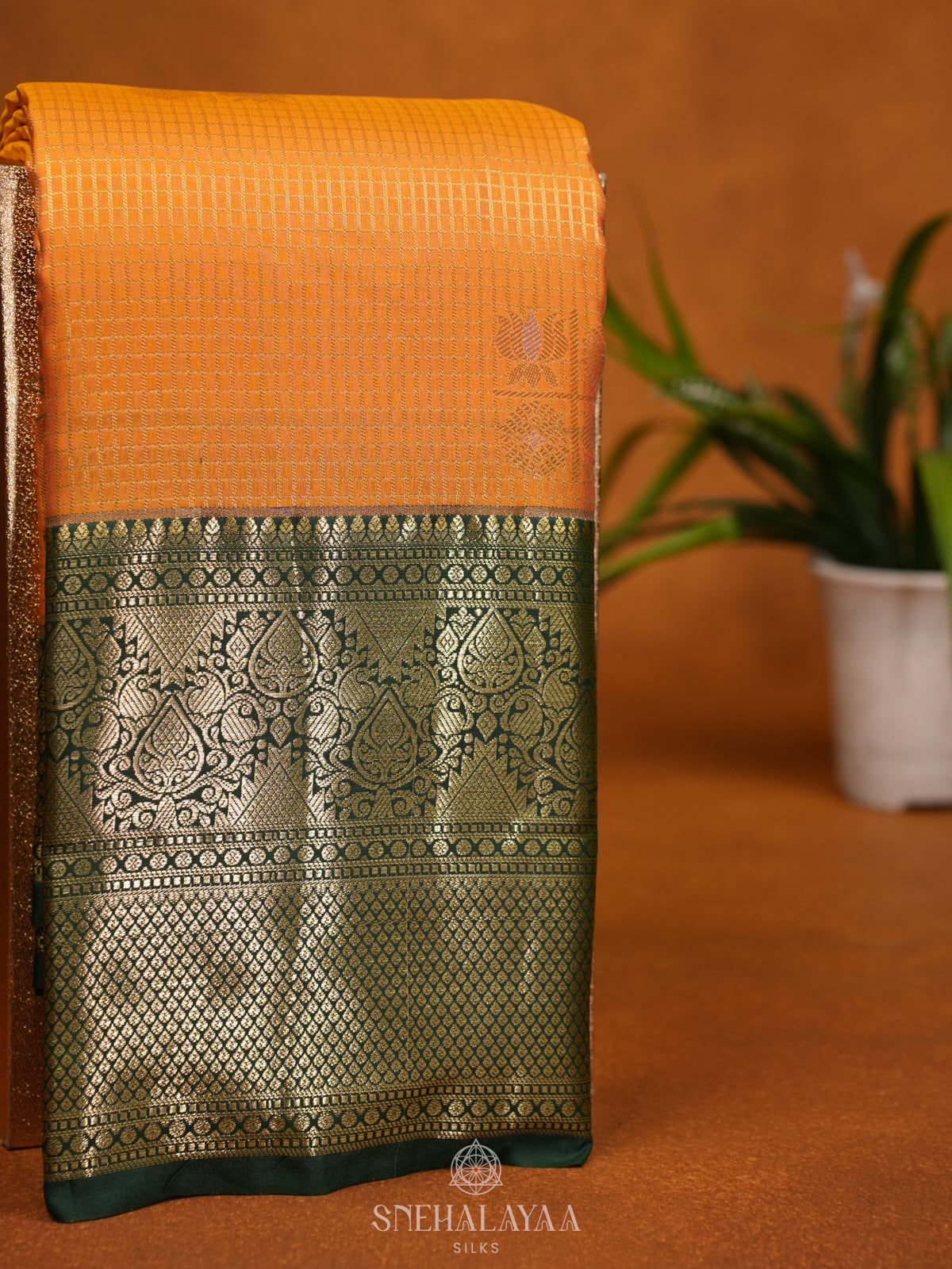 Mango Yellow Art Silk Saree