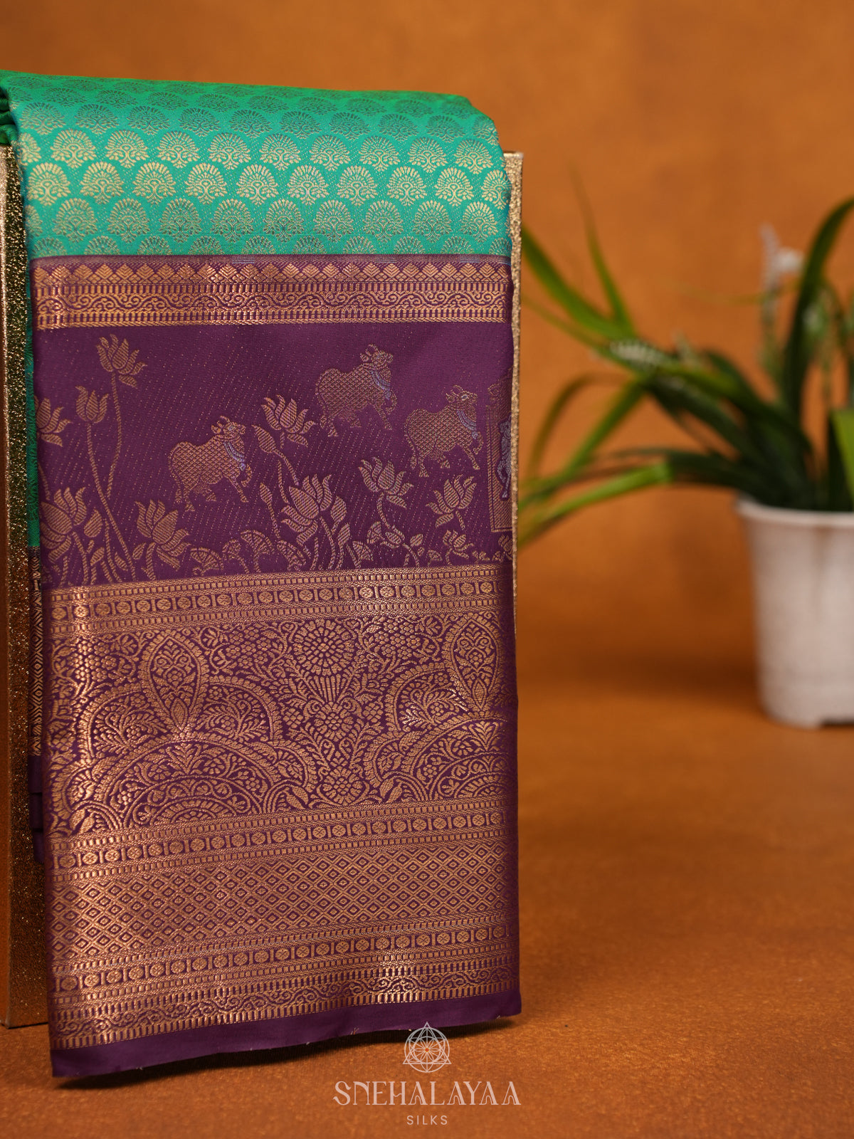 Teal Green Art Silk Saree