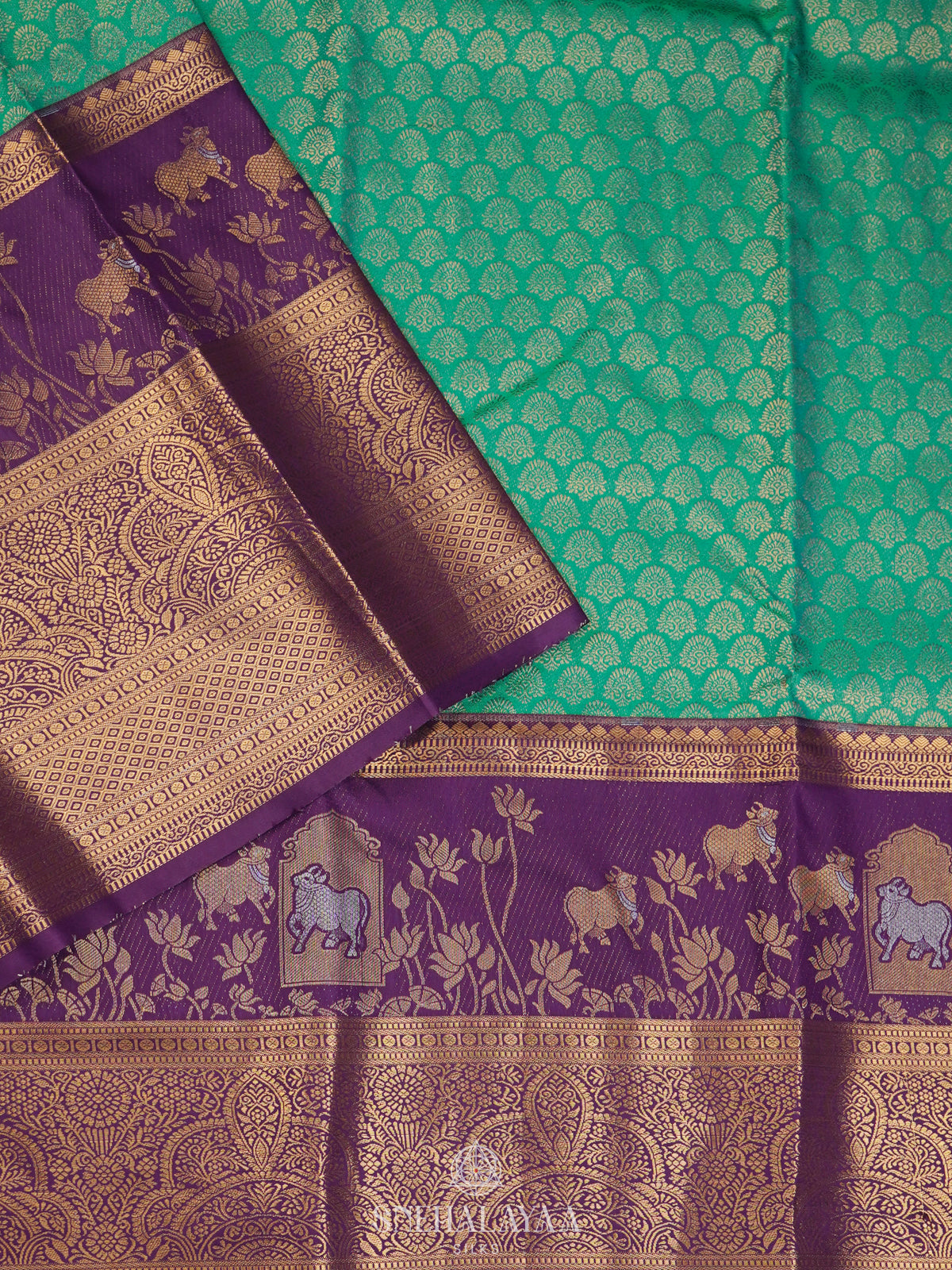 Teal Green Art Silk Saree
