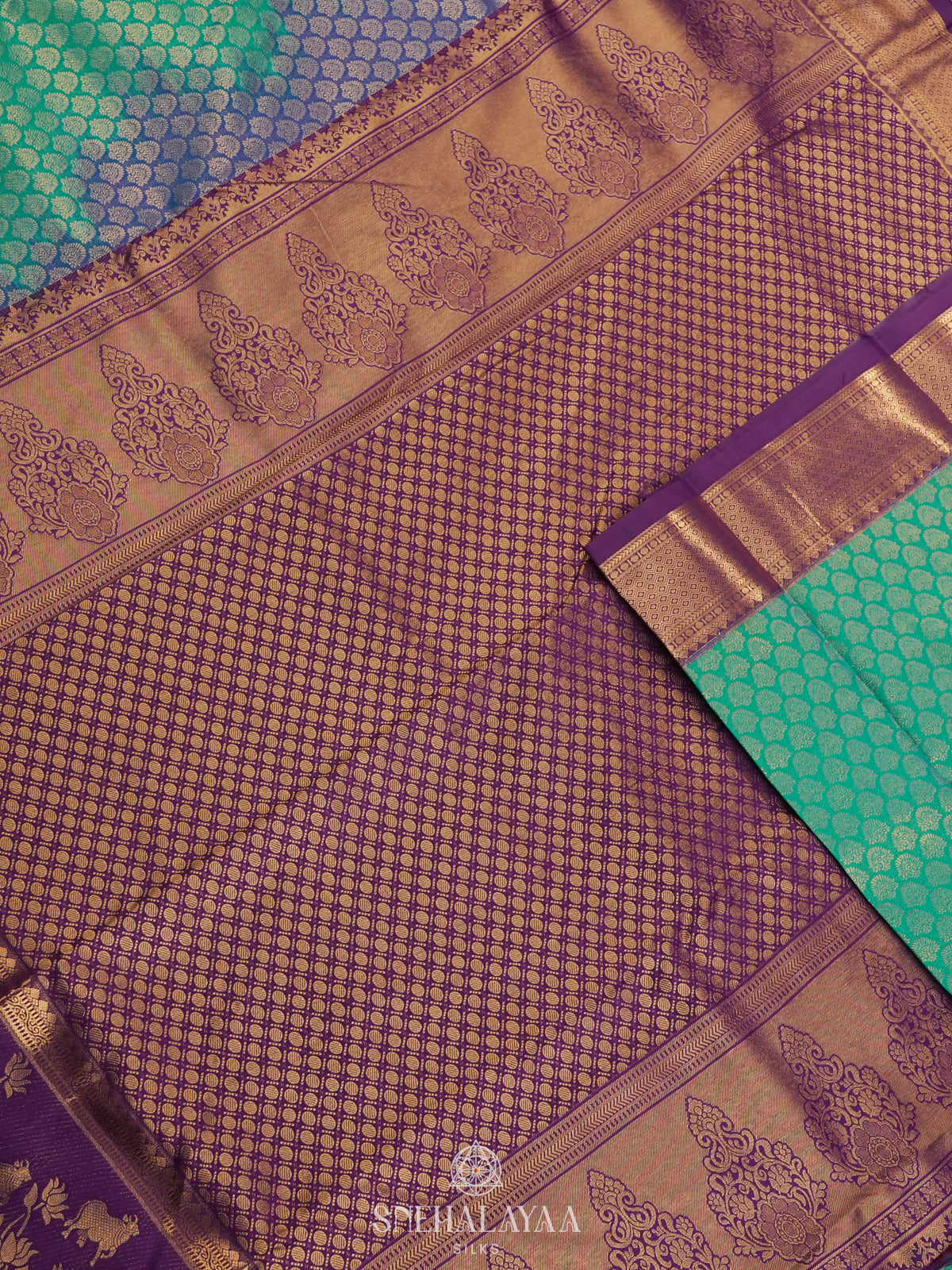 Teal Green Art Silk Saree