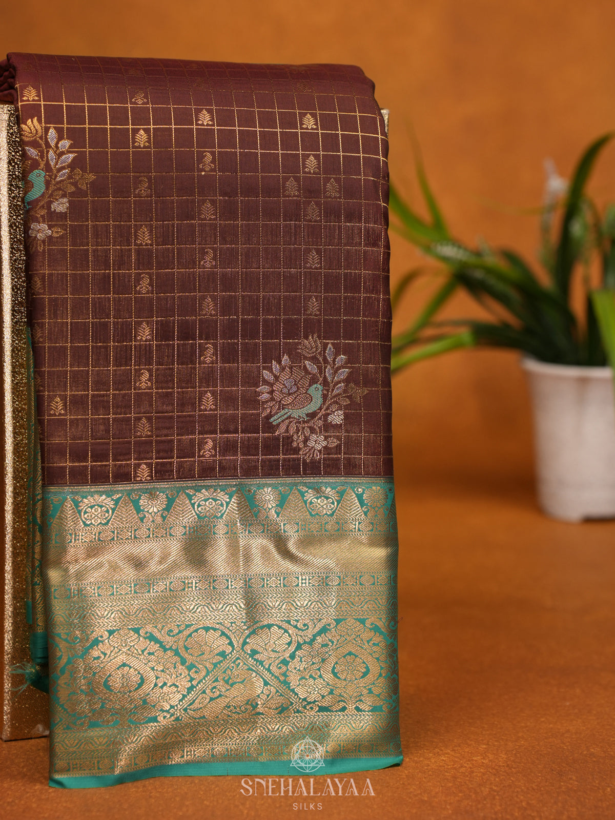 Coffee Brown Art Silk Saree