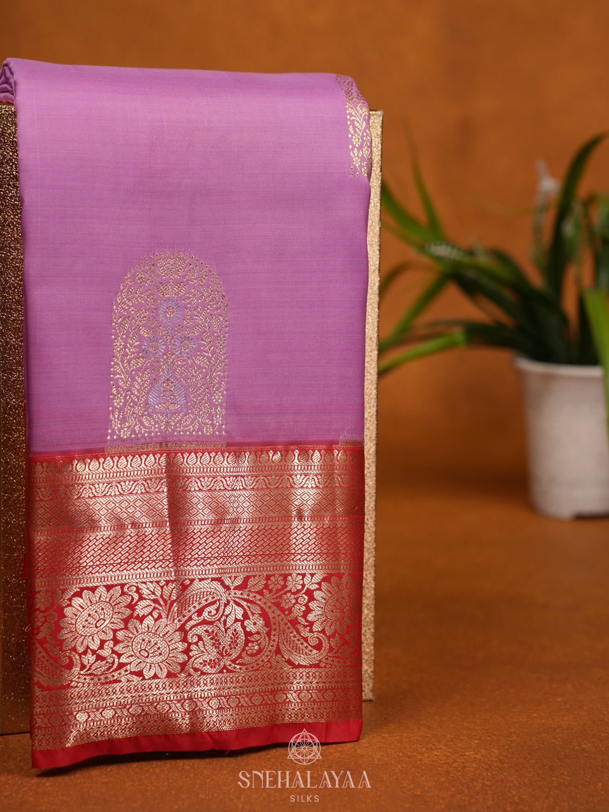 Lavender Art Silk Saree