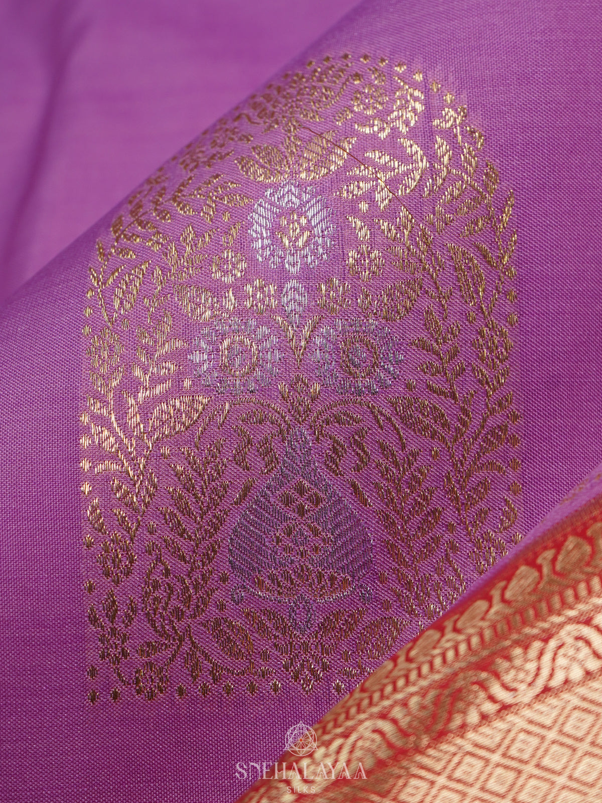 Lavender Art Silk Saree
