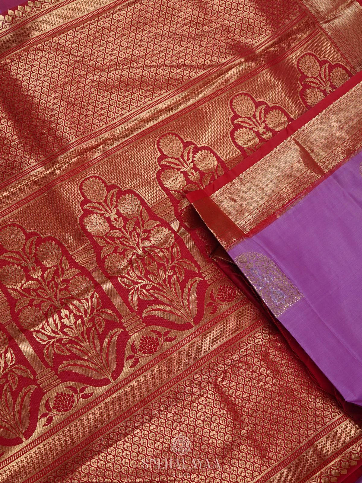 Lavender Art Silk Saree