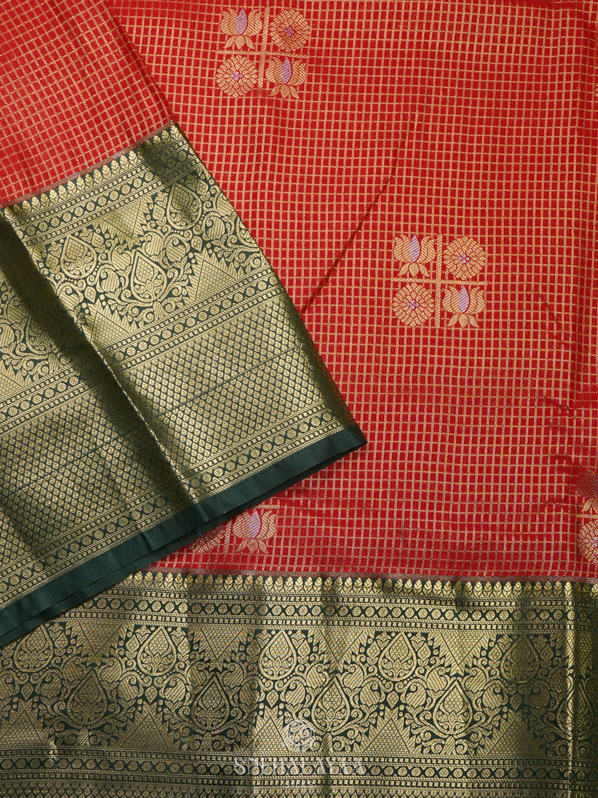 Orange Art Silk Saree