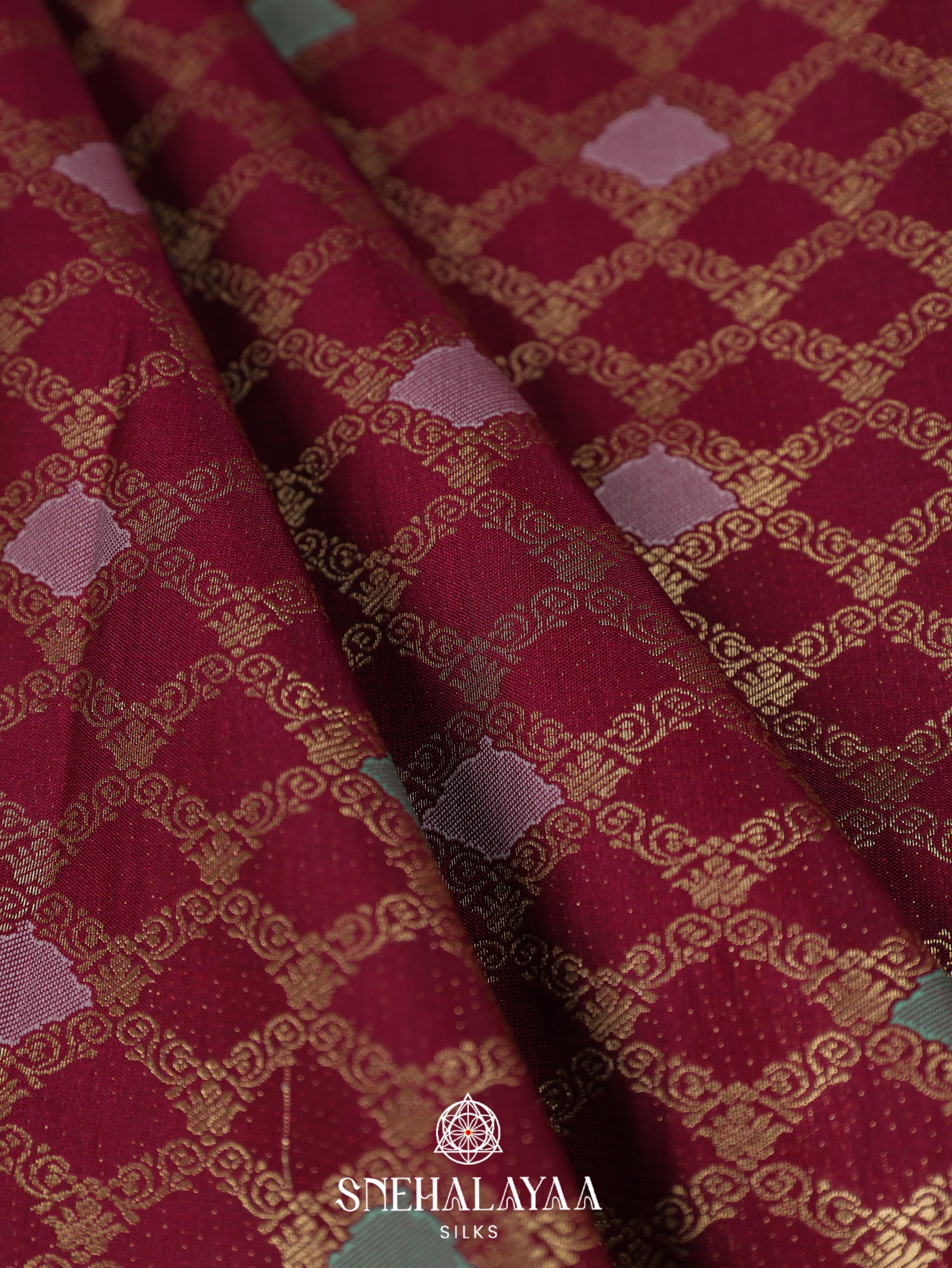 Maroon Art Silk Saree