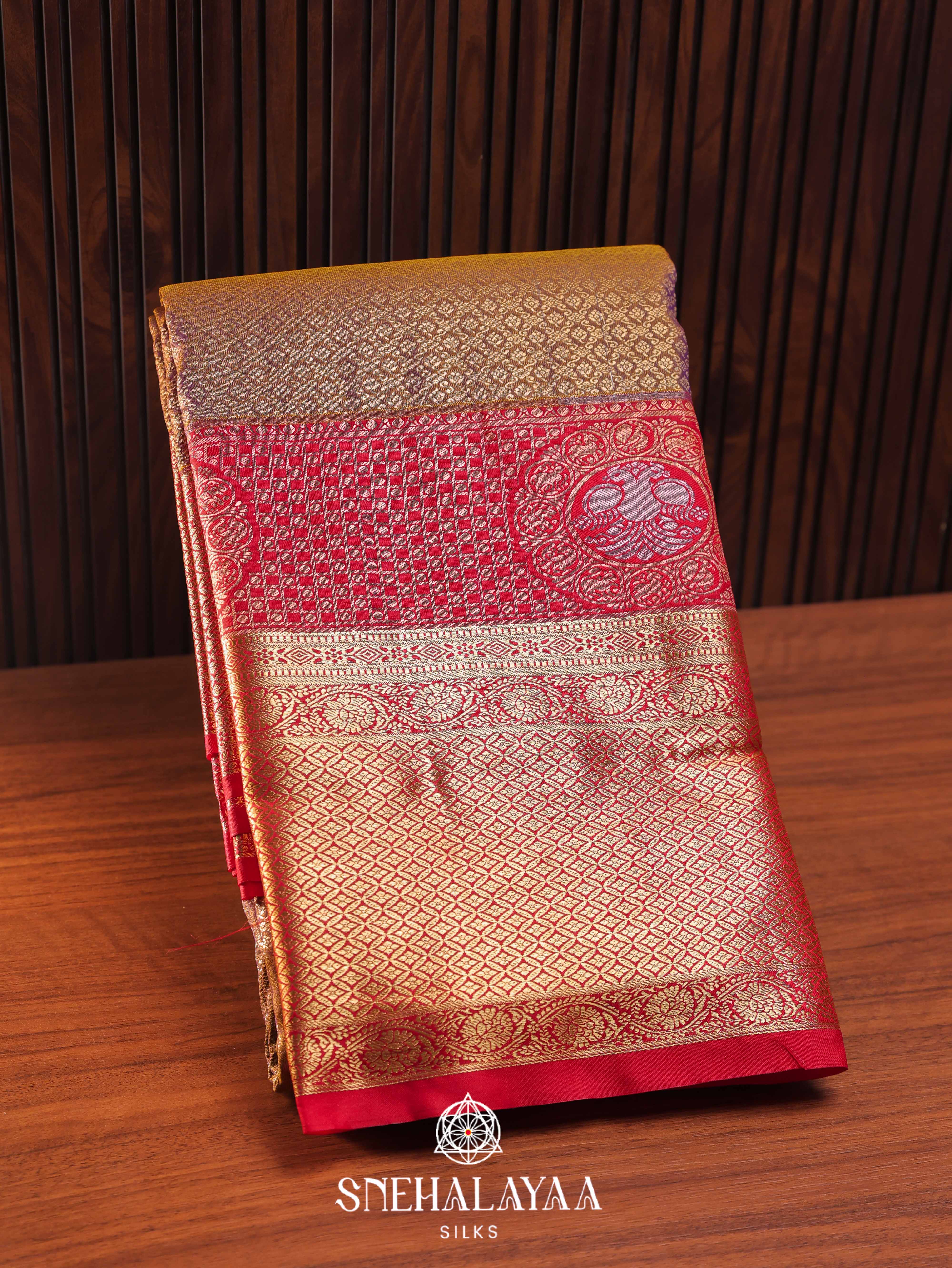 Brown Art Silk Saree