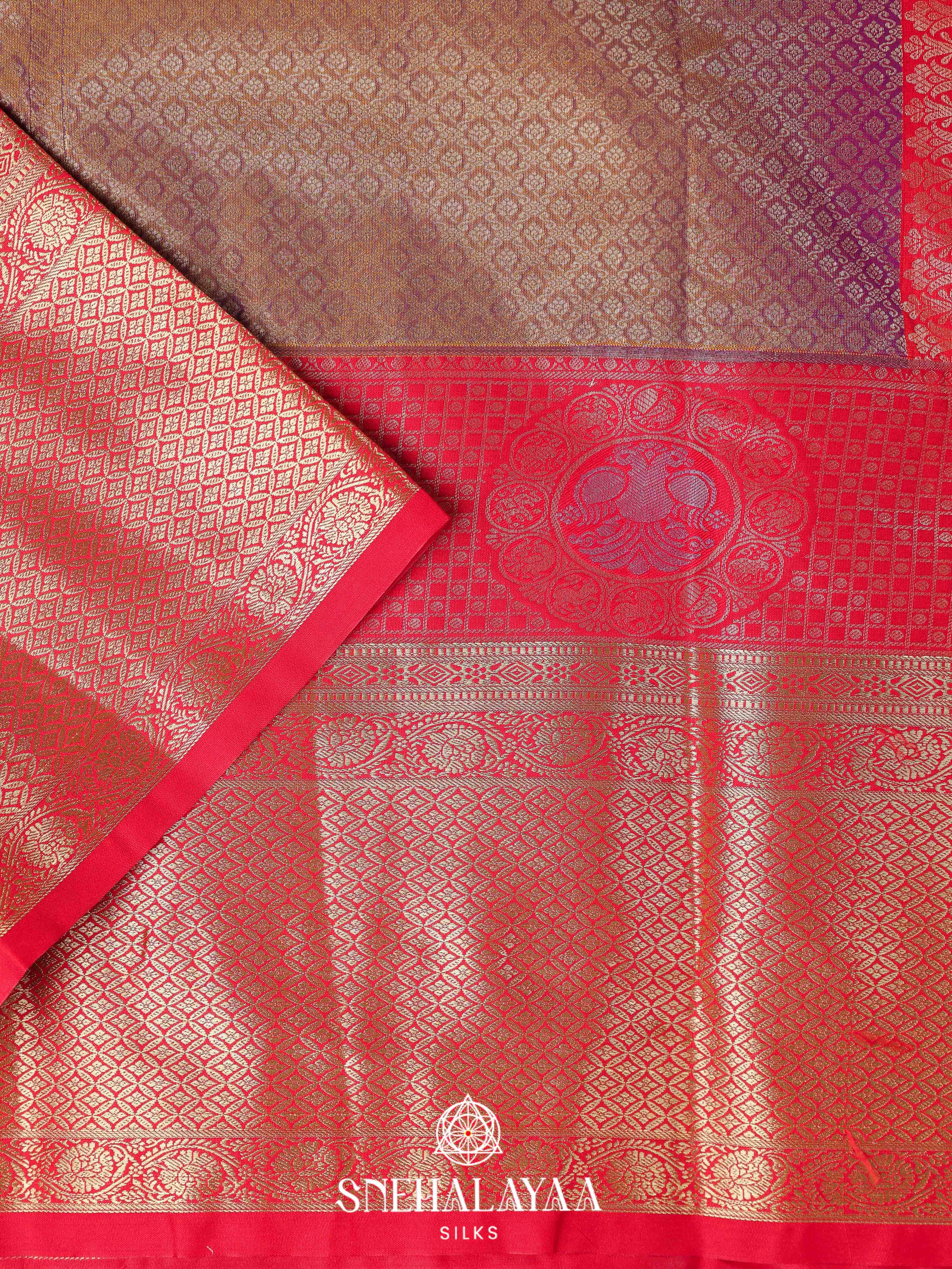 Brown Art Silk Saree