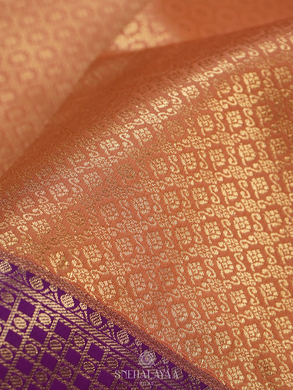 Peach Art Silk Saree