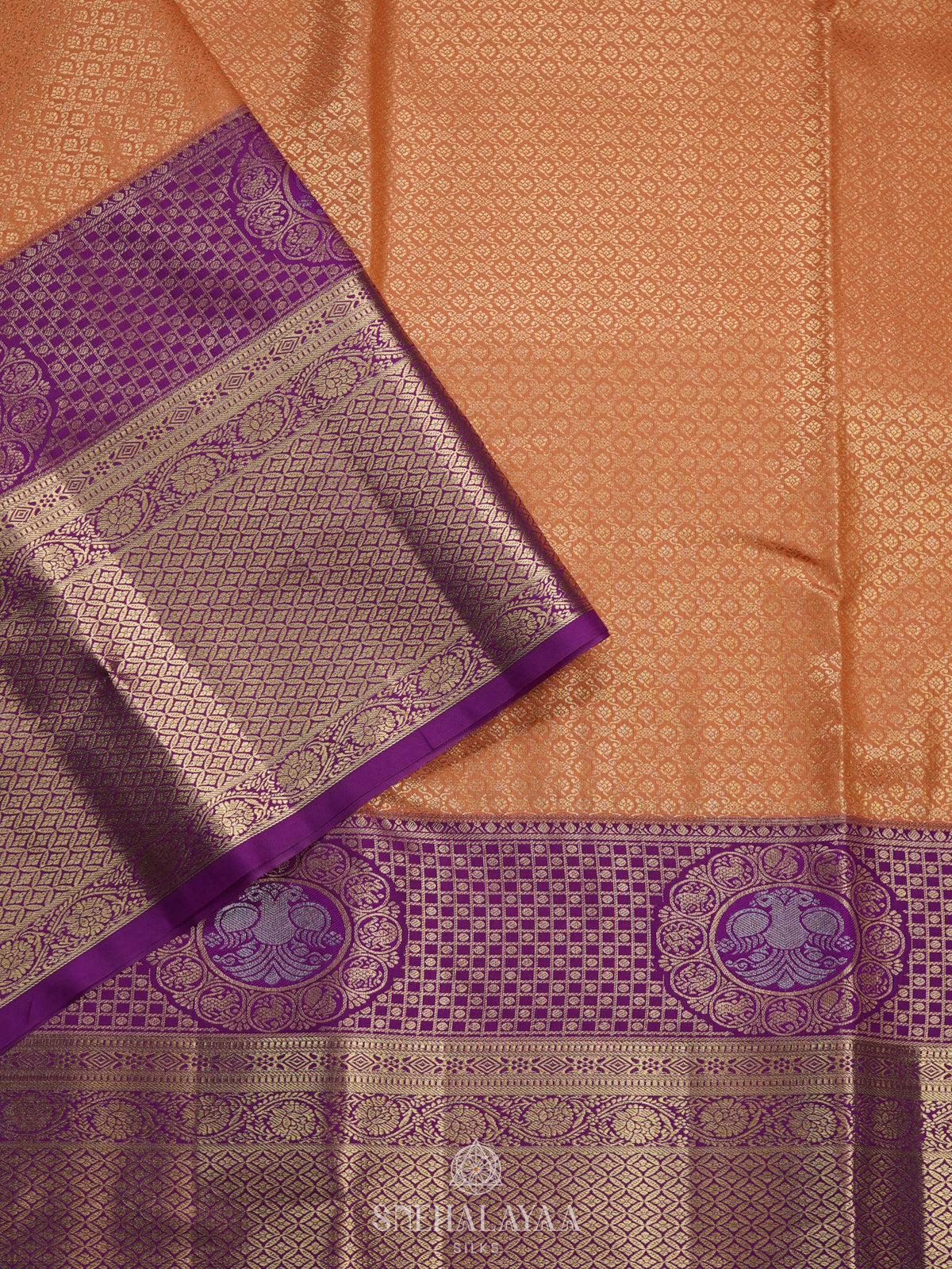 Peach Art Silk Saree