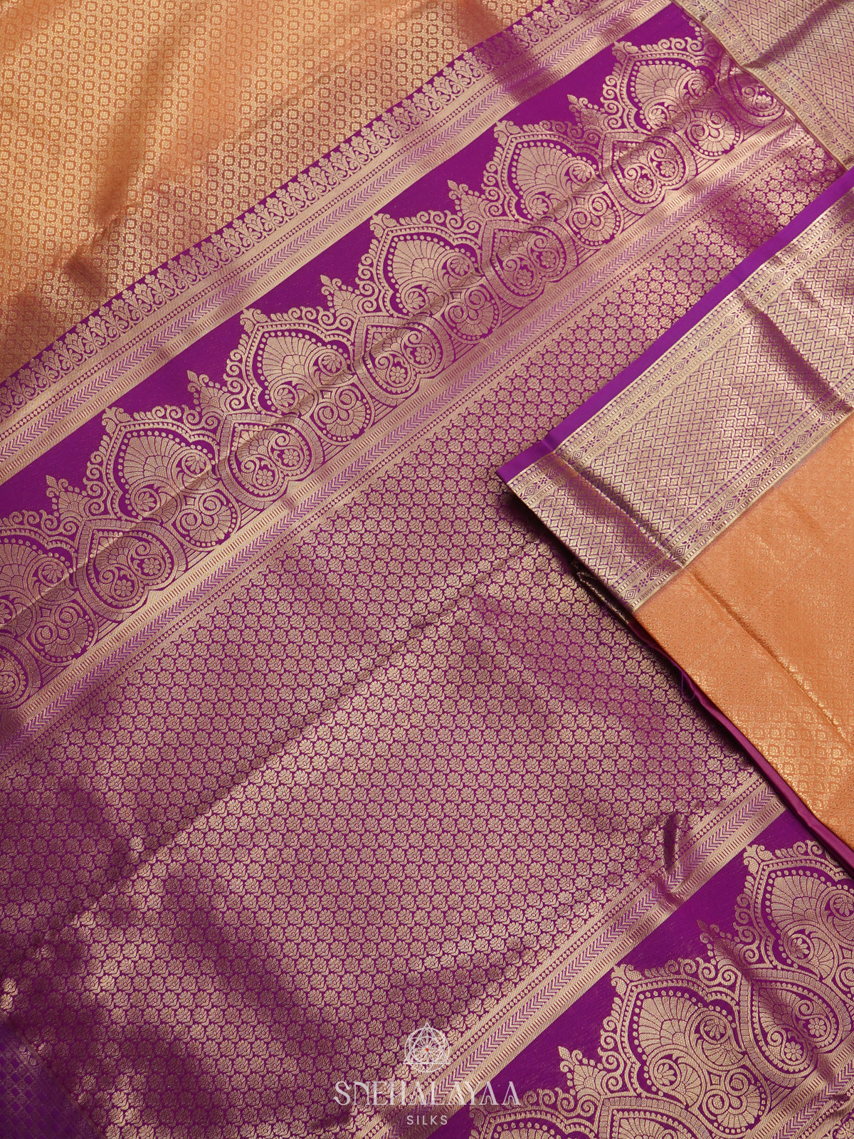 Peach Art Silk Saree