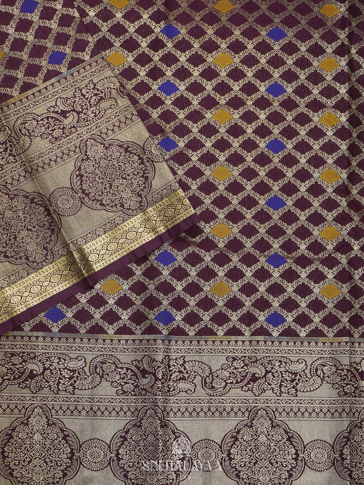 Burgundy Art Silk Saree
