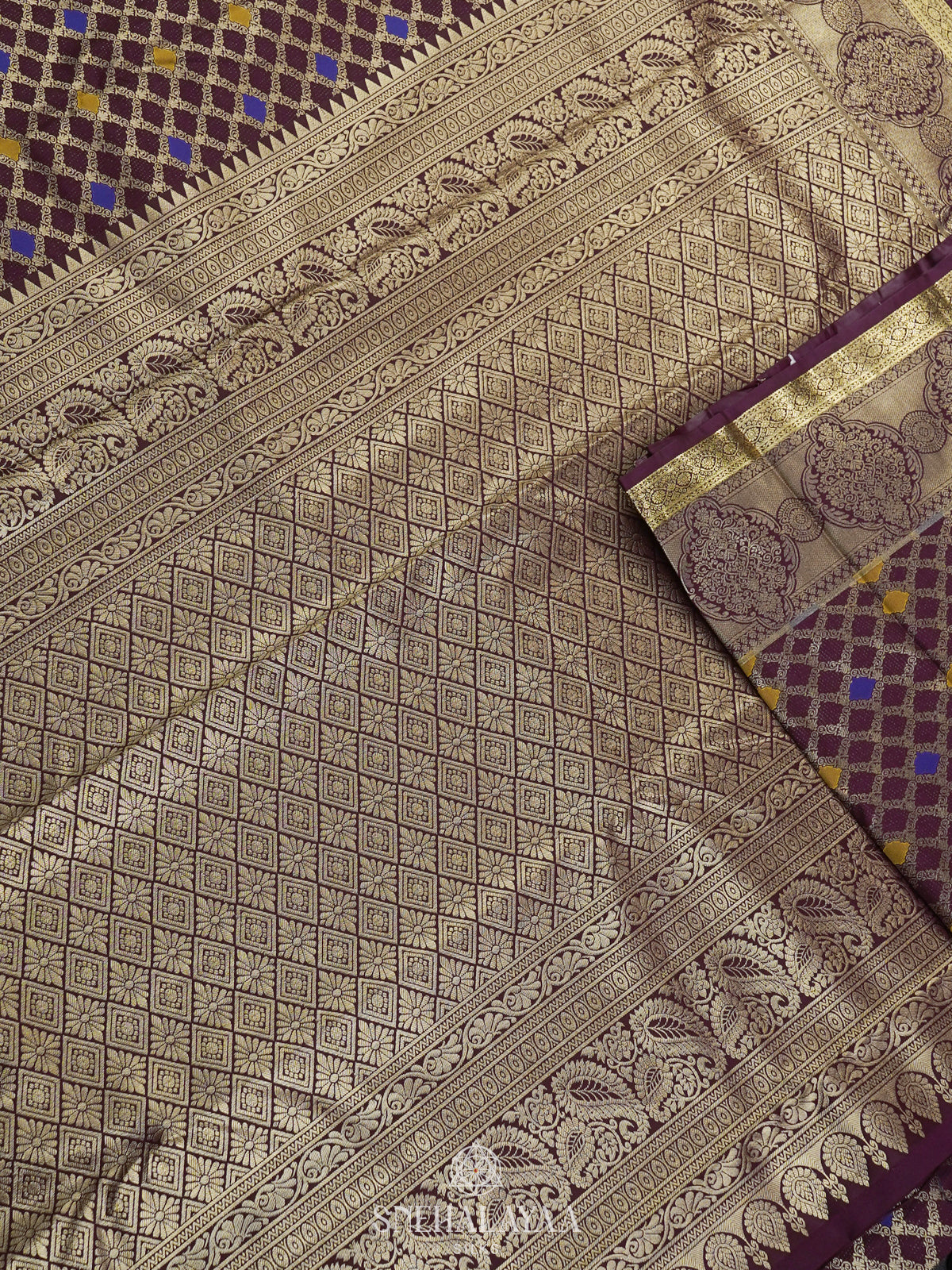 Burgundy Art Silk Saree