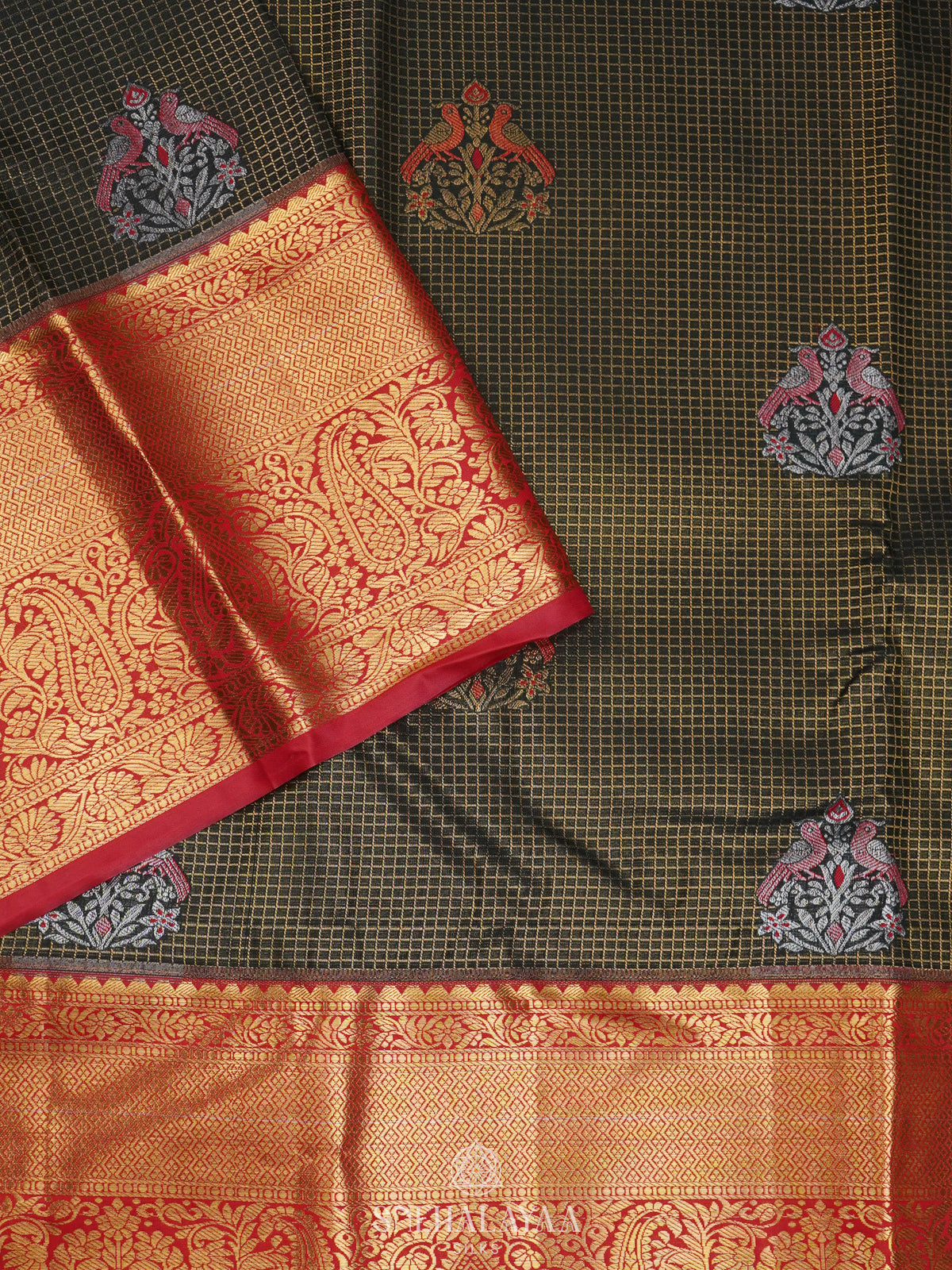 Forest Green Art Silk Saree