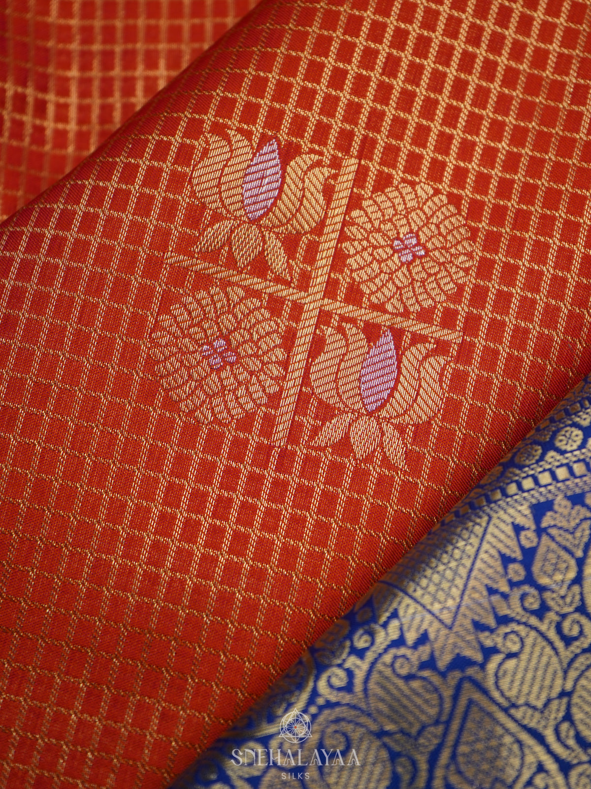 Orange Art Silk Saree
