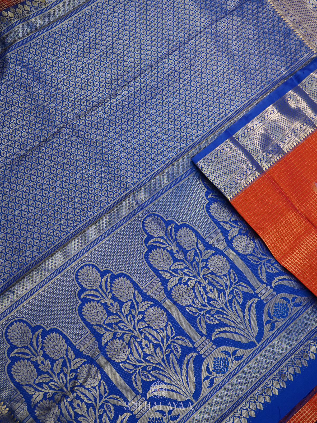 Orange Art Silk Saree
