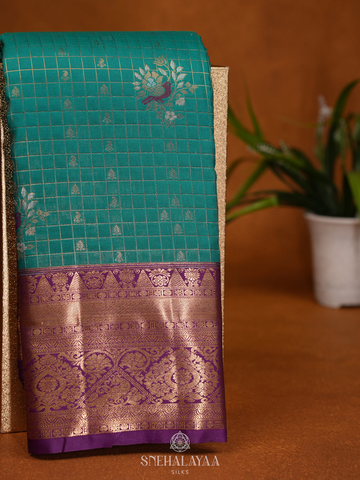 Teal Green Art Silk Saree