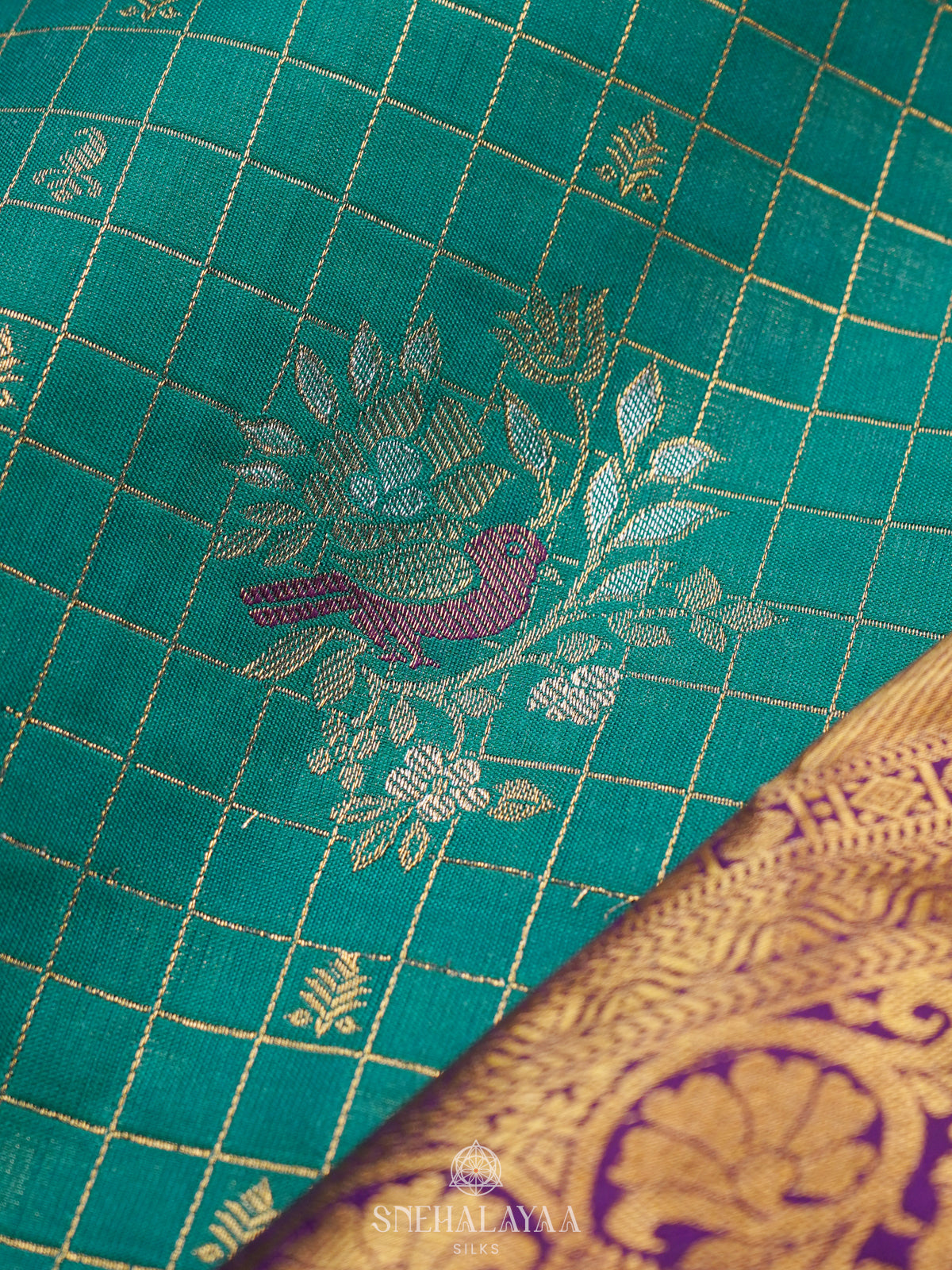 Teal Green Art Silk Saree