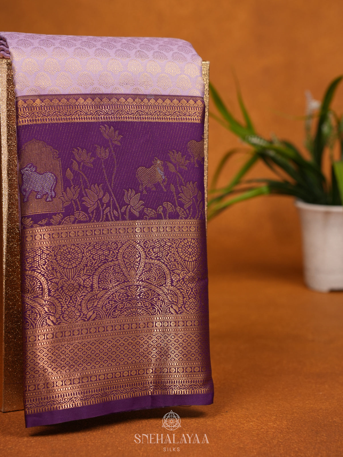 Lilac Art Silk Saree