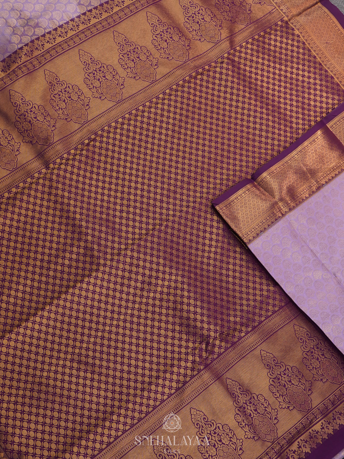 Lilac Art Silk Saree