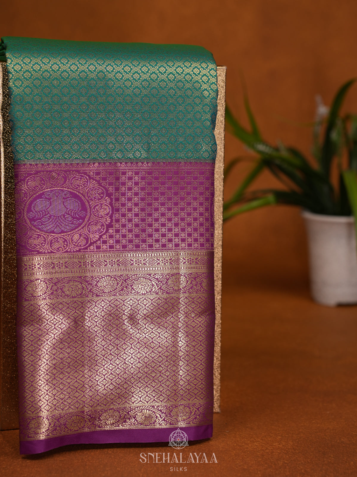 Teal Green Art Silk Saree