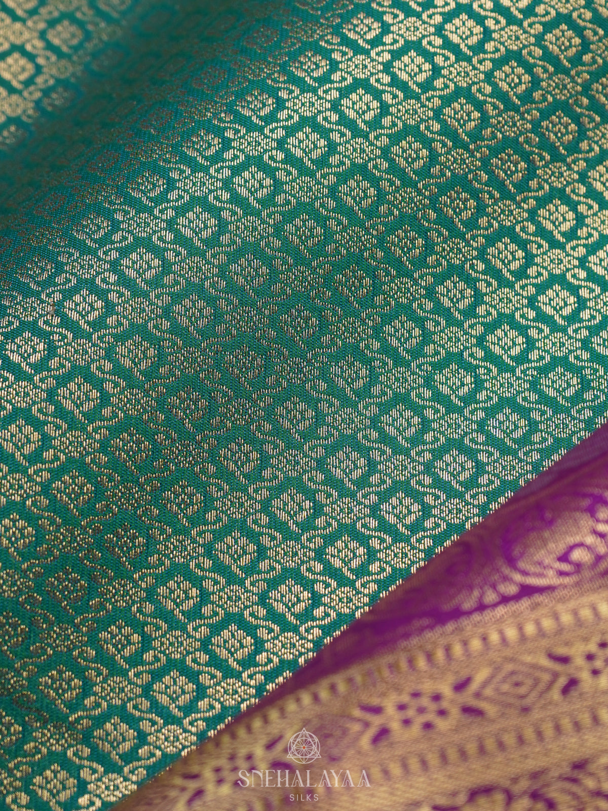 Teal Green Art Silk Saree