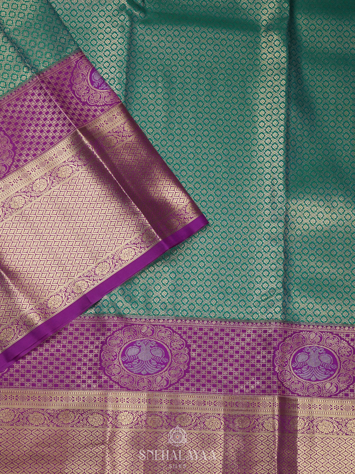 Teal Green Art Silk Saree