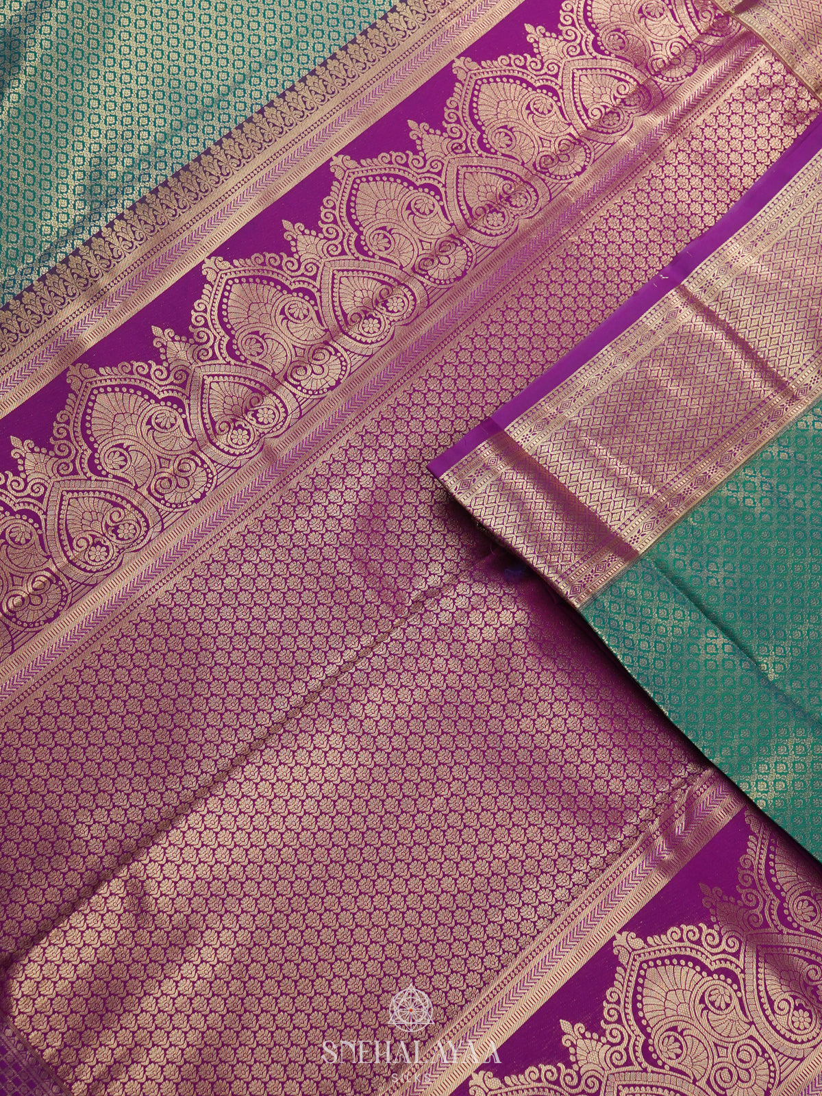 Teal Green Art Silk Saree