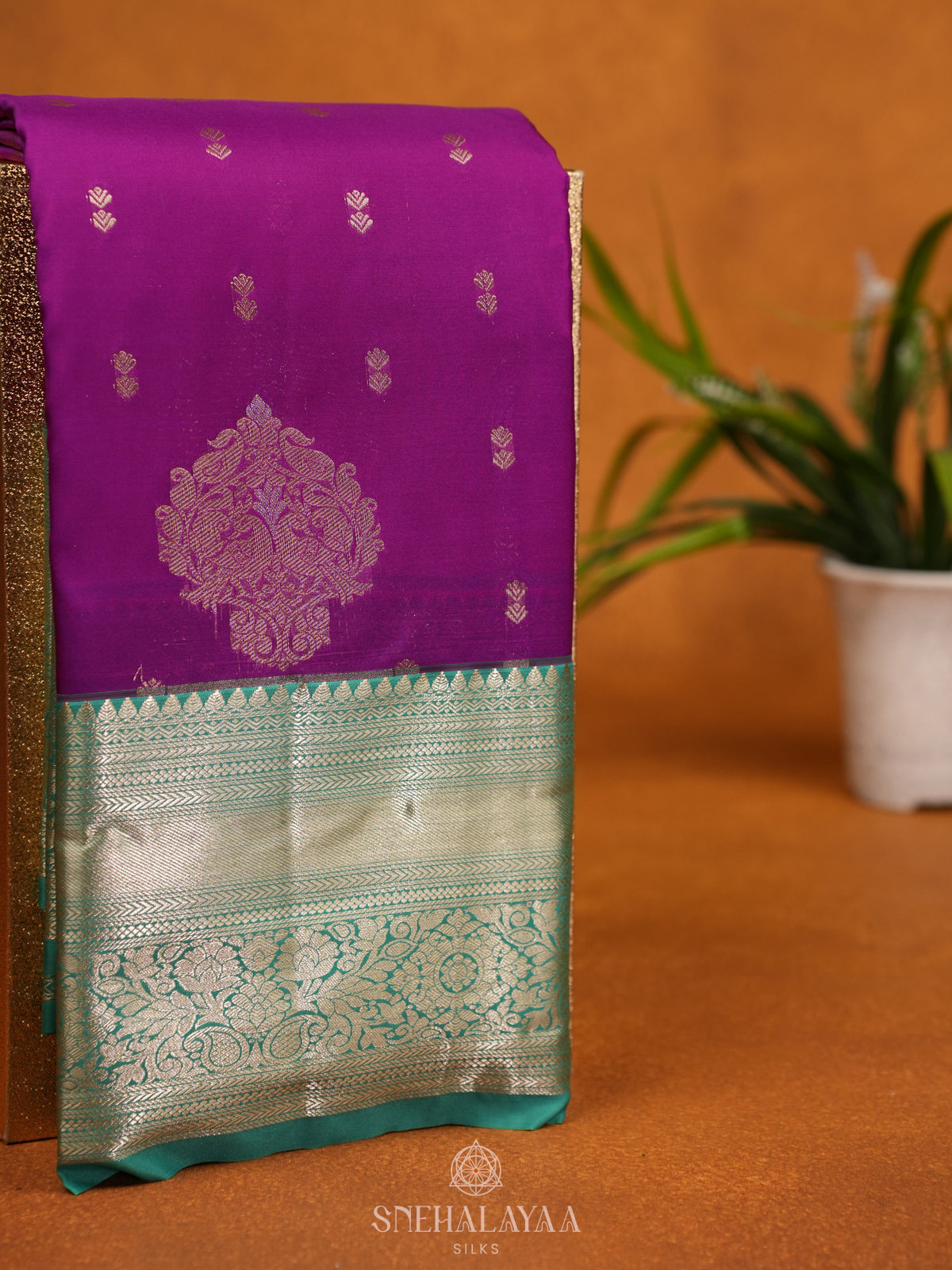 Magenta Art Silk Saree
