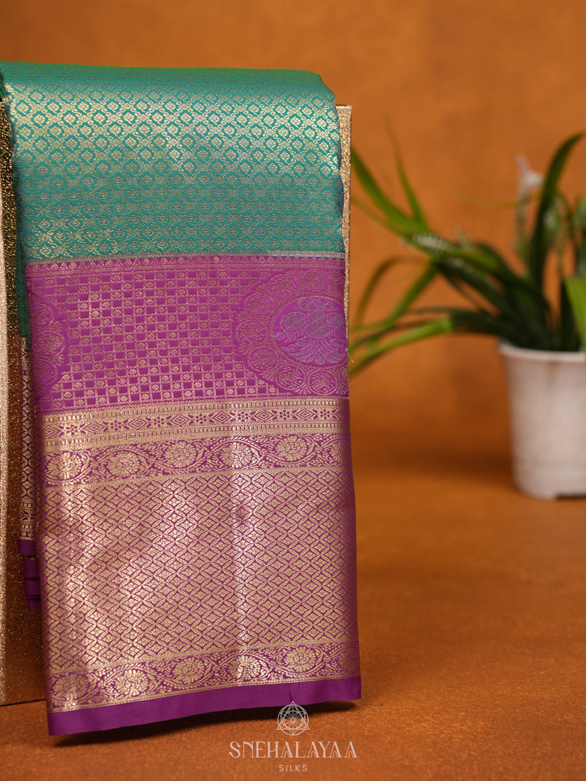 Teal Green Art Silk Saree