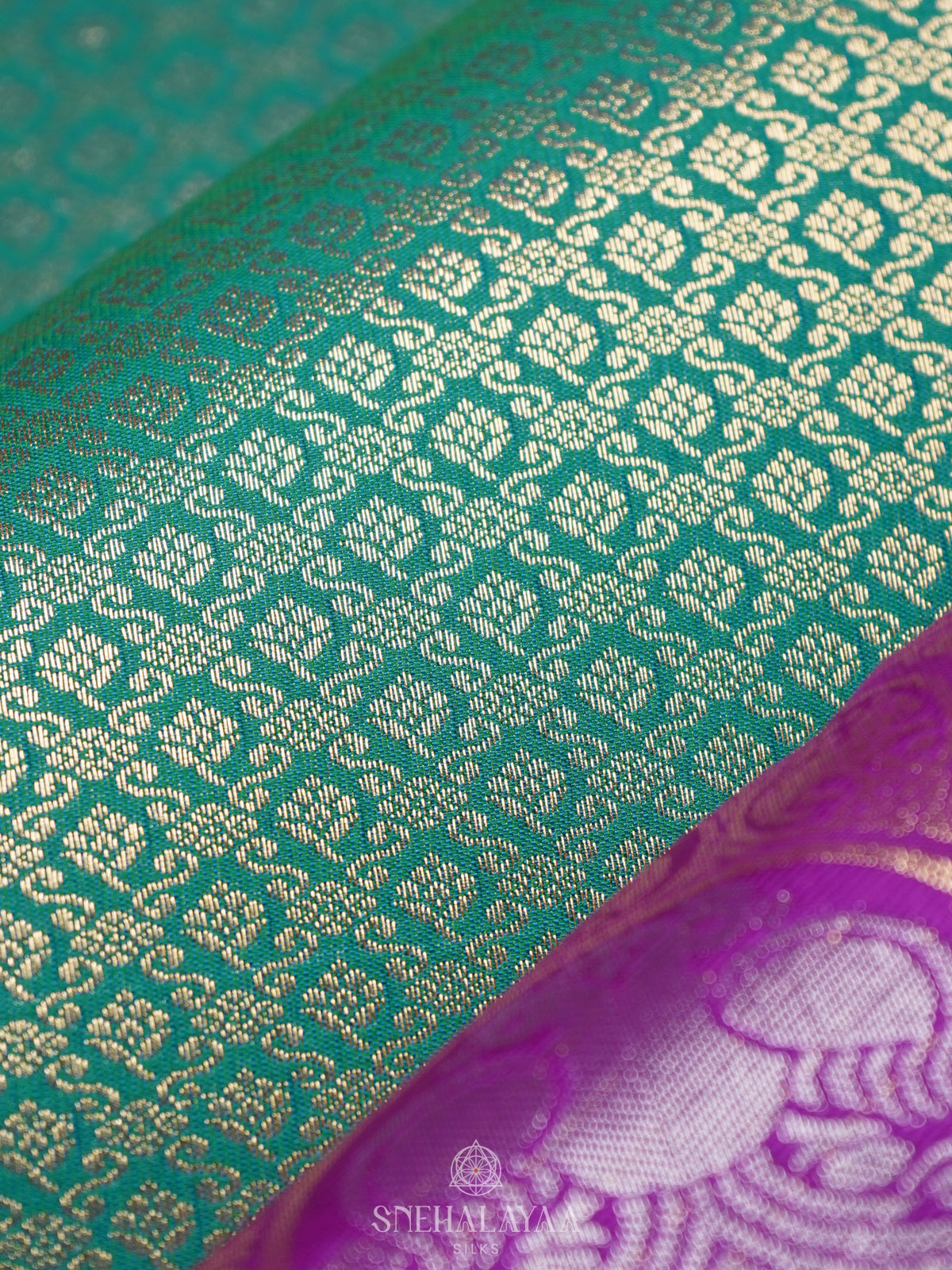 Teal Green Art Silk Saree