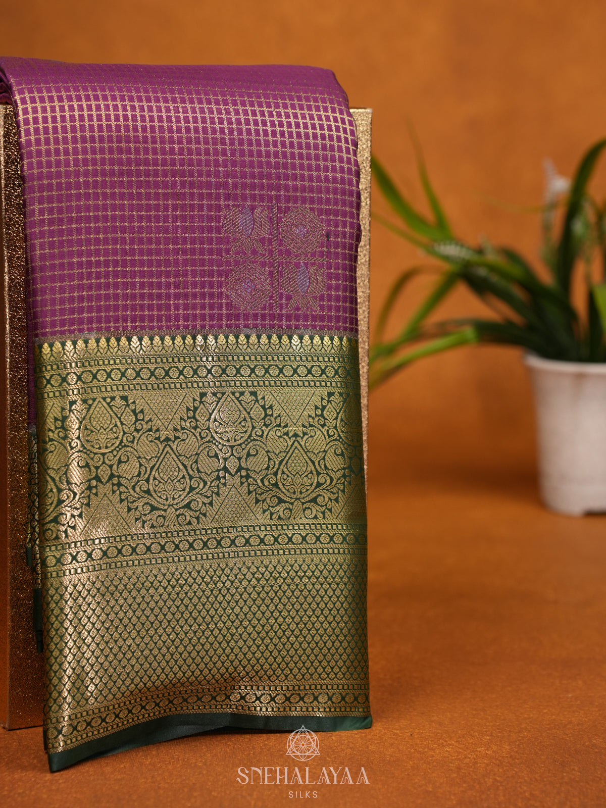 Magenta Art Silk Saree