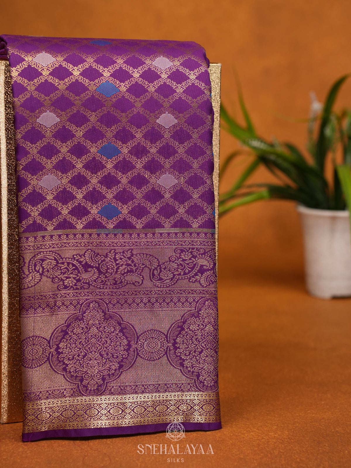 Purple Art Silk Saree