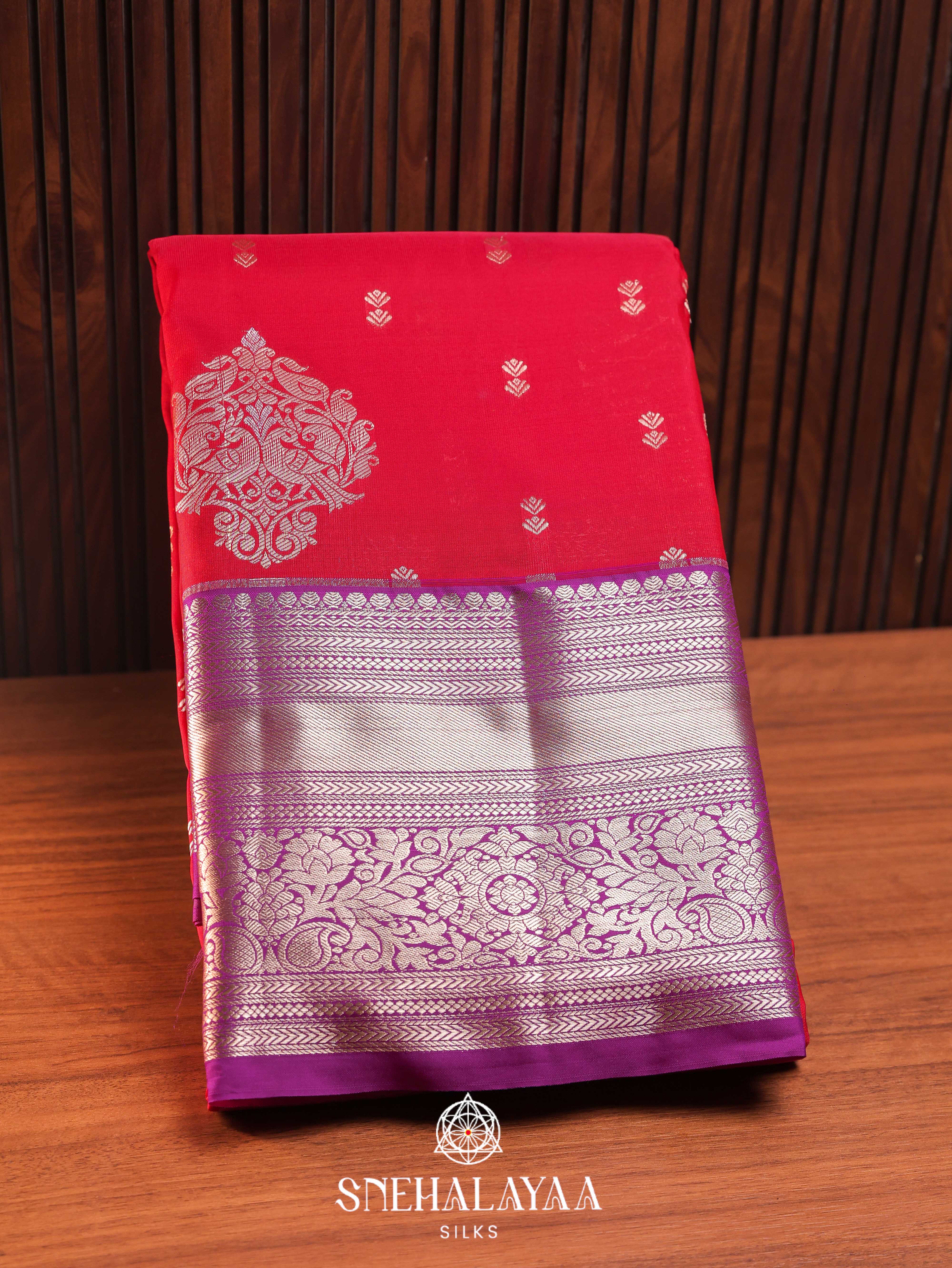 Red Art Silk Saree