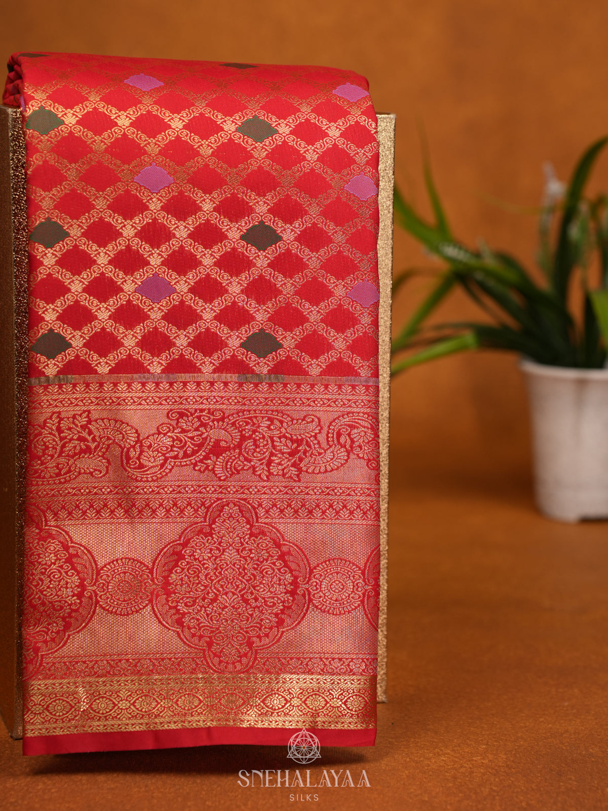 Red Art Silk Saree