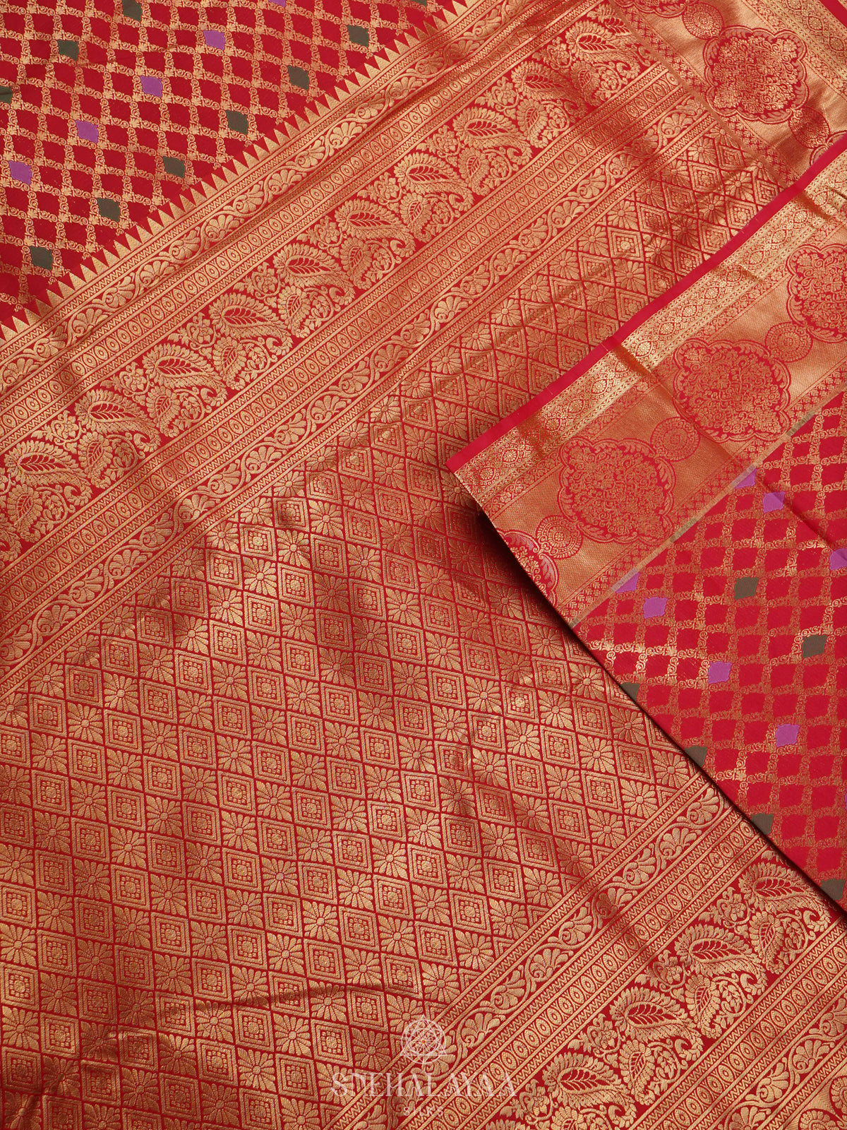 Red Art Silk Saree