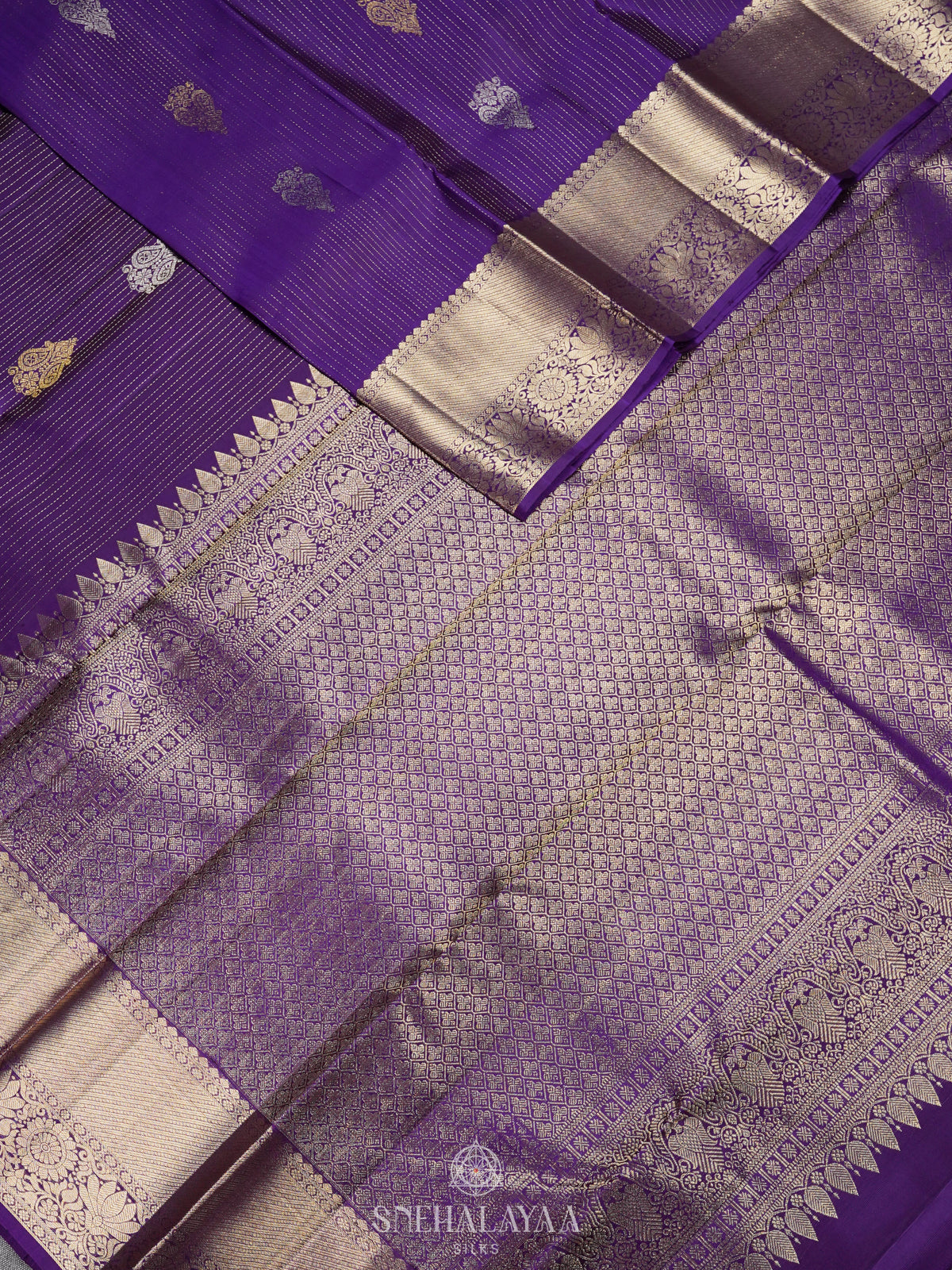 Purple Kanjivaram Silk Saree