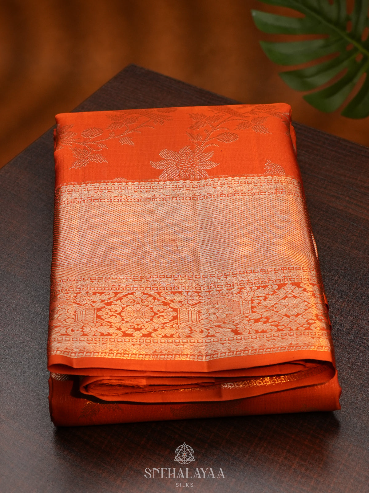 Orange Kanjivaram Silk Saree