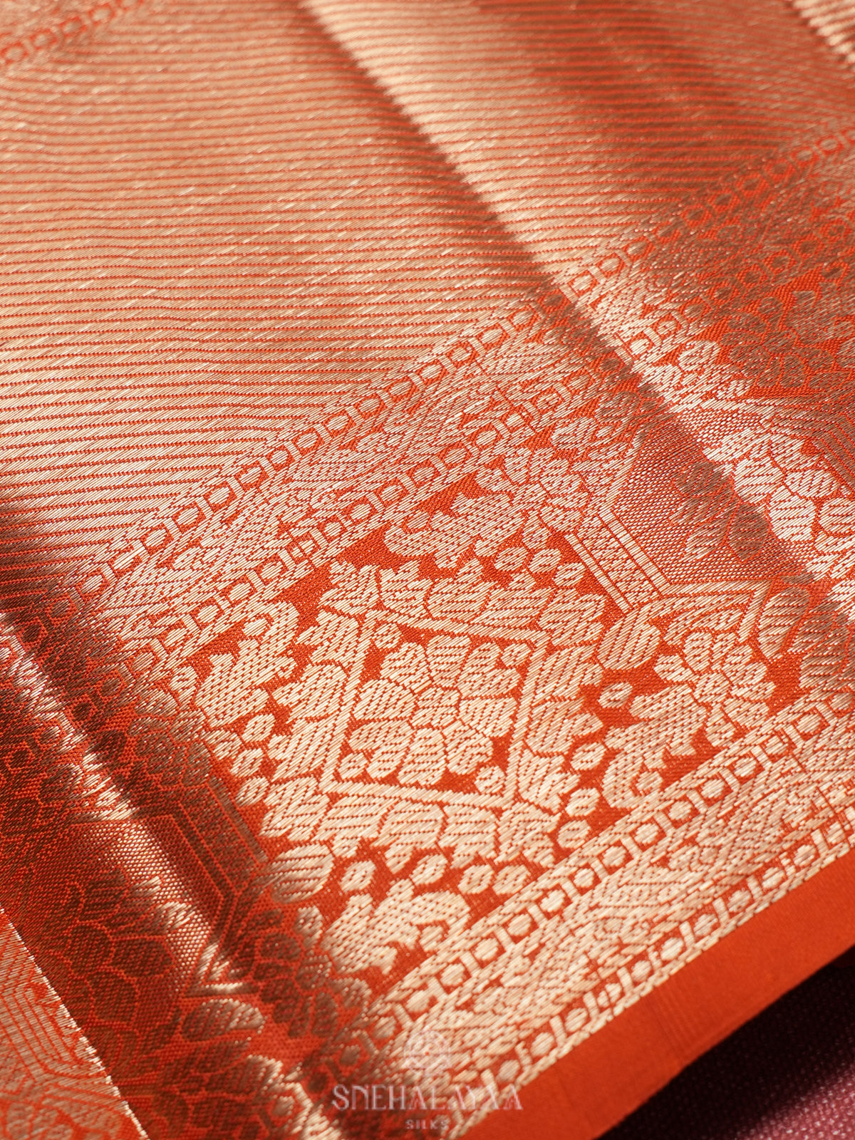 Orange Kanjivaram Silk Saree