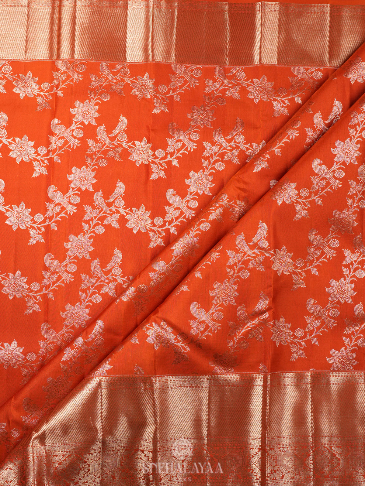 Orange Kanjivaram Silk Saree
